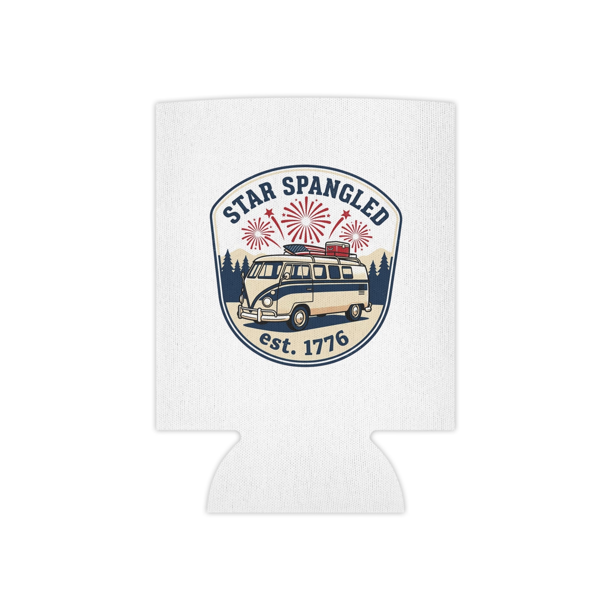 Star Spangled Van Can koozie — Patriotic 1776 RV Beer Cooler