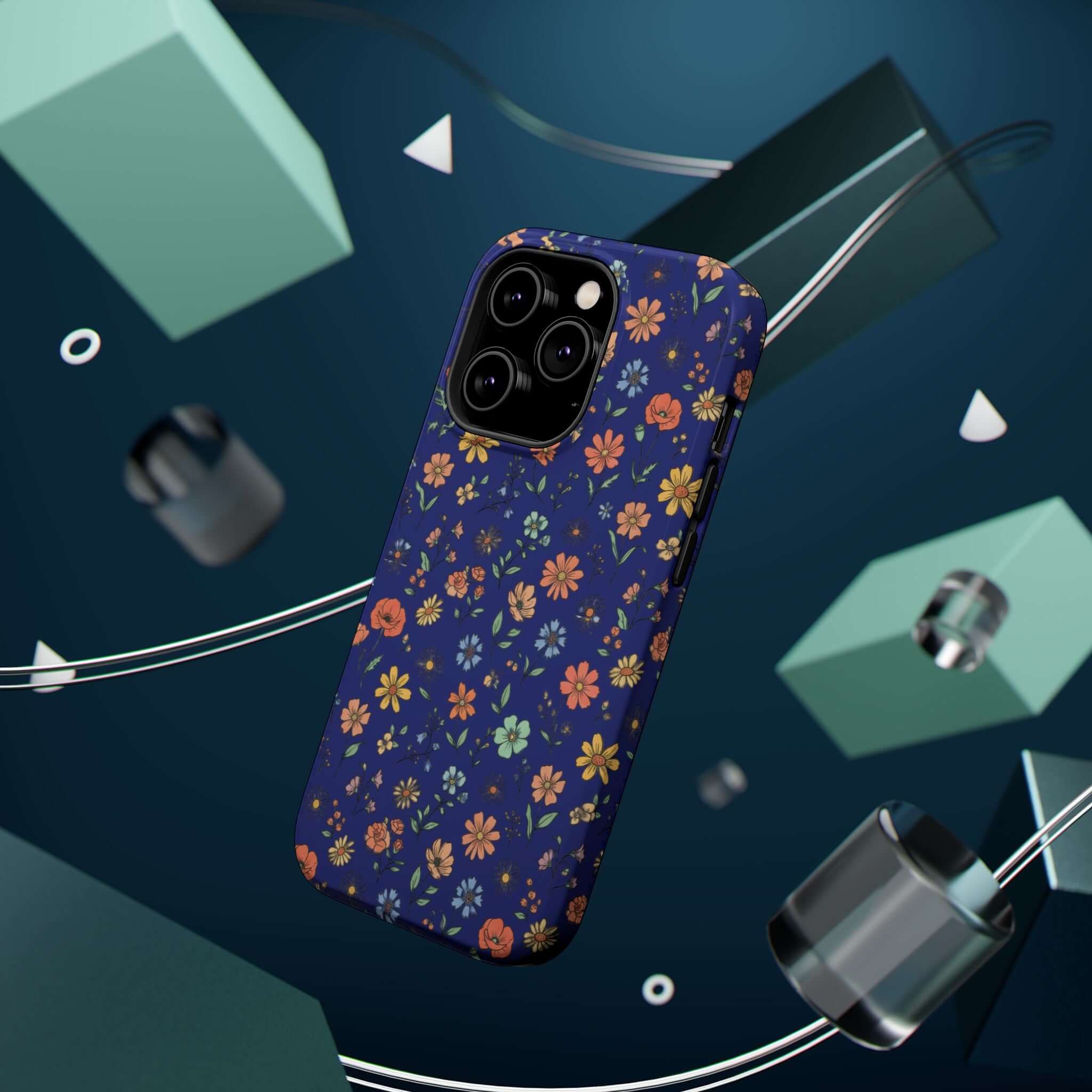 Floral All-Over Seasonal Print Phone Case — Magnetic Impact-Resistant