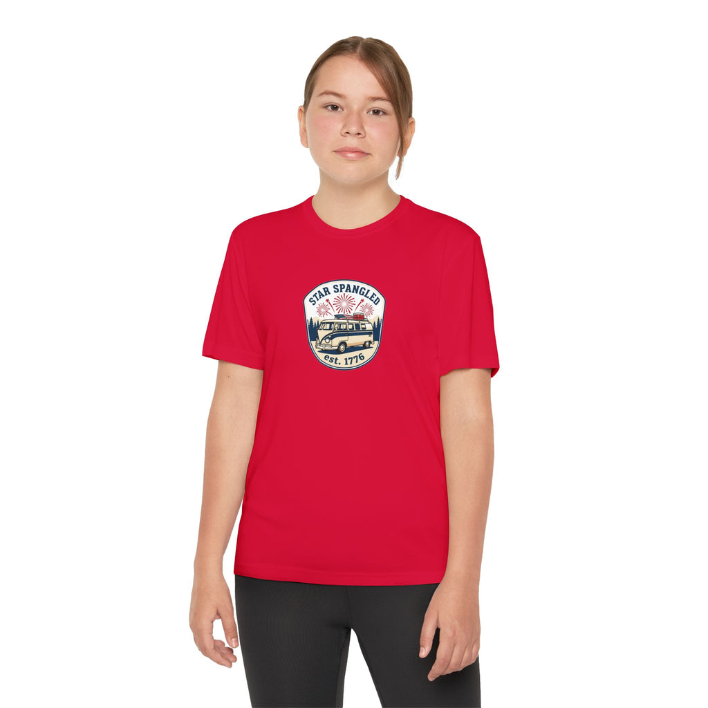 Youth Tee — 'Star Spangled' Classic Camper Graphic