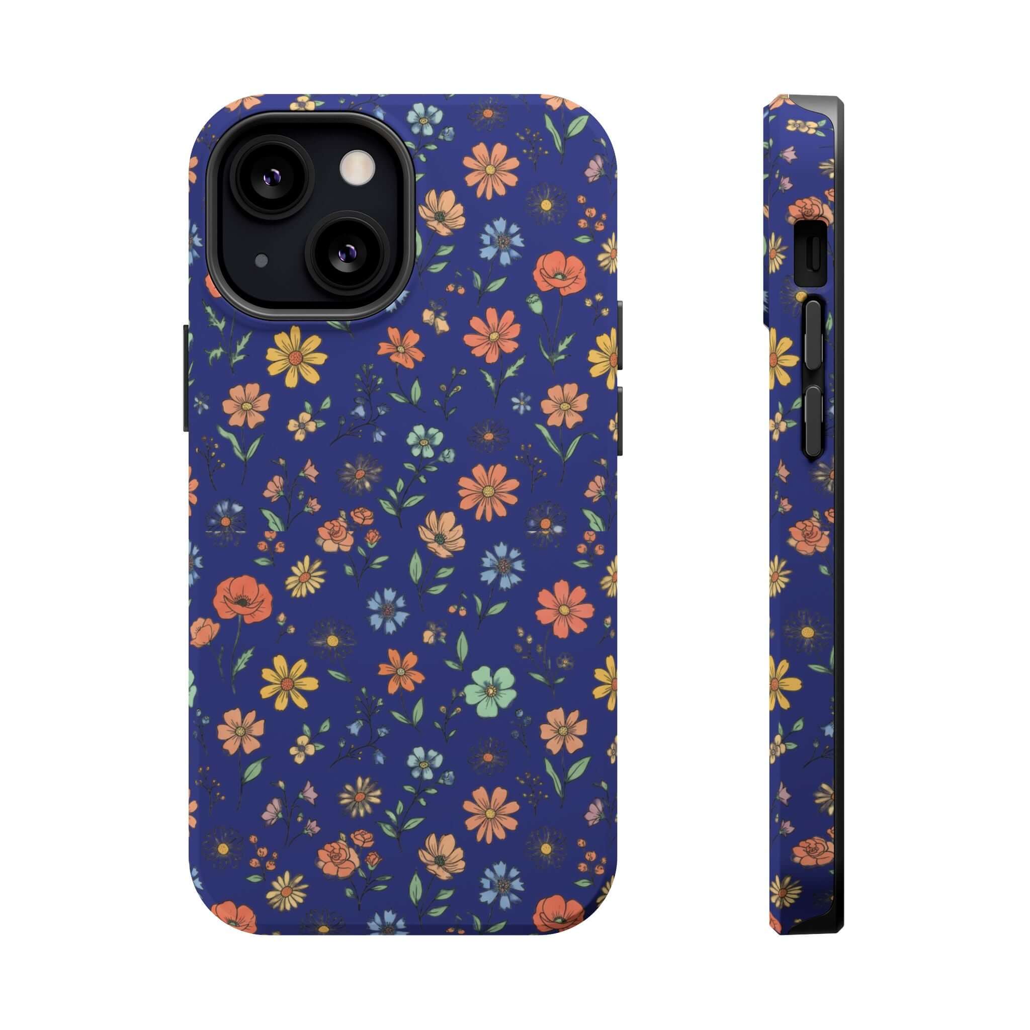 Floral All-Over Seasonal Print Phone Case — Magnetic Impact-Resistant