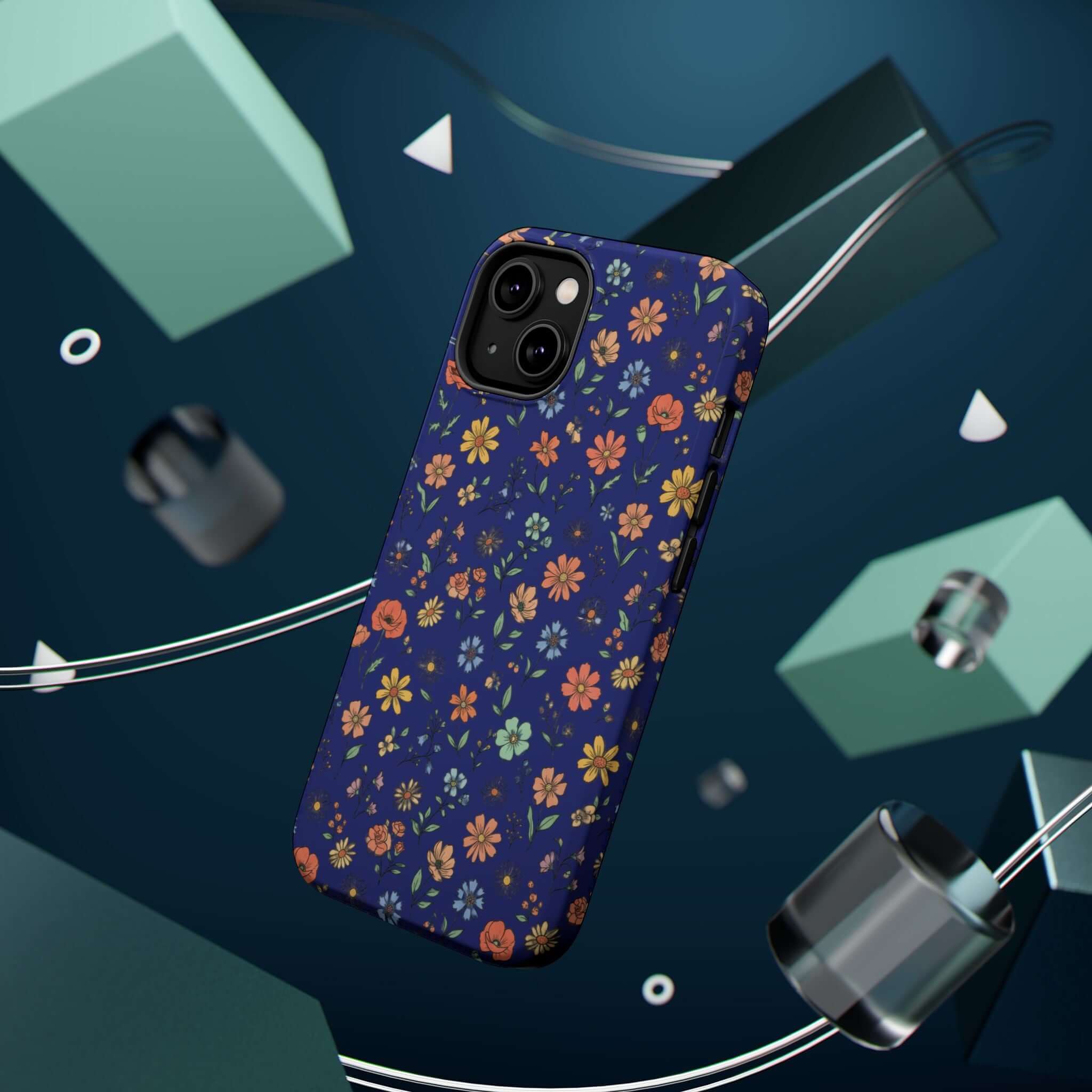Floral All-Over Seasonal Print Phone Case — Magnetic Impact-Resistant
