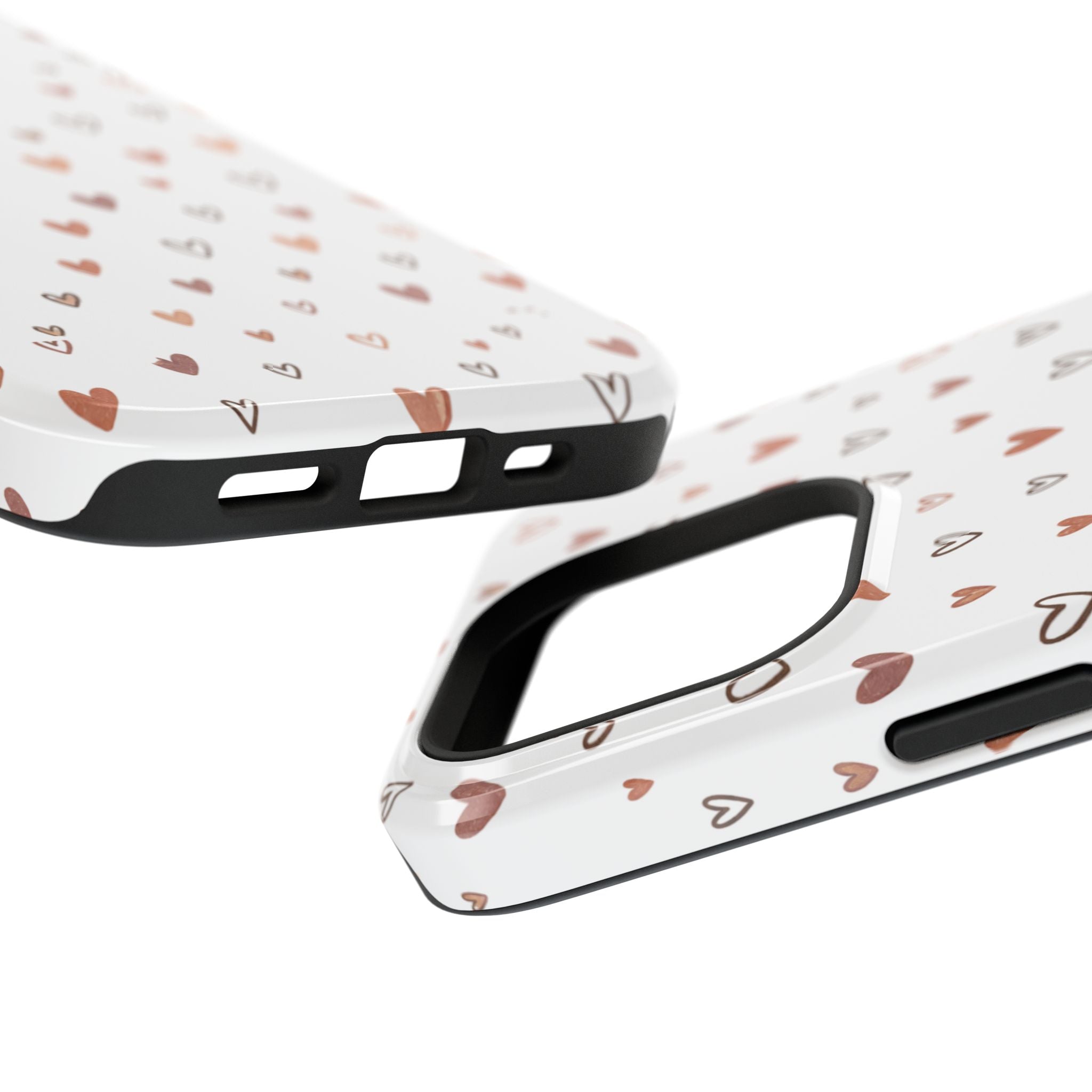 Heart Doodle Impact-Resistant Phone Case — Cute Neutral Tiny Hearts Design