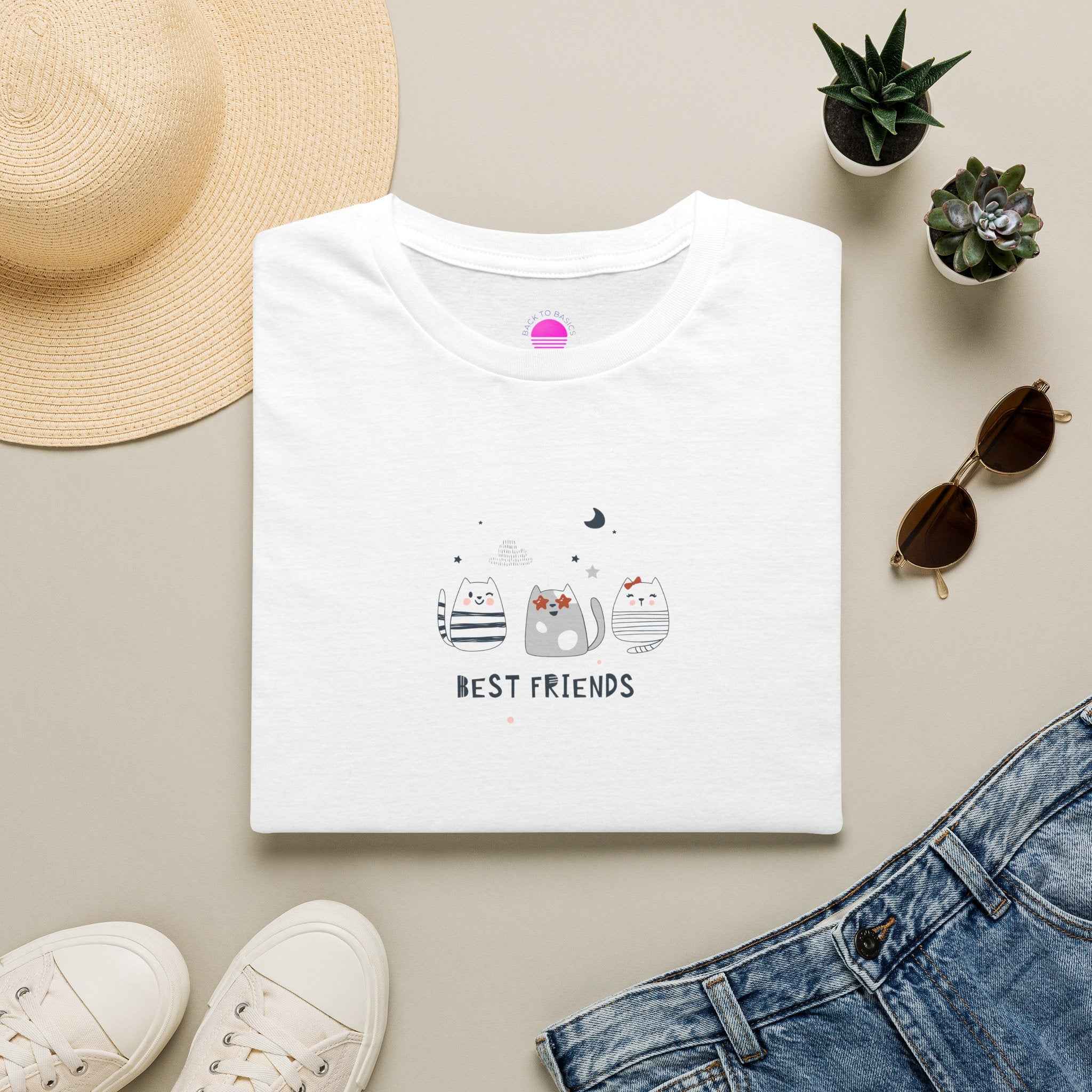 Cat Best Friends T-Shirt featuring cute cat graphic and text, perfect for cat lovers.