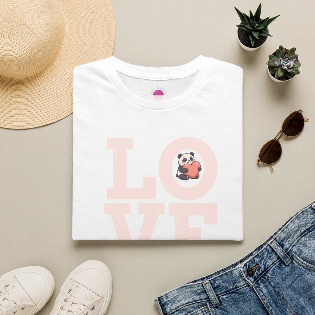 Love Panda T-Shirt — Cute Panda Holding Heart Graphic Tee