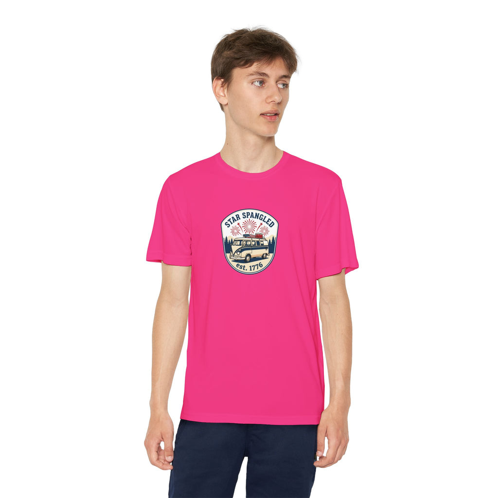 Youth Tee — 'Star Spangled' Classic Camper Graphic