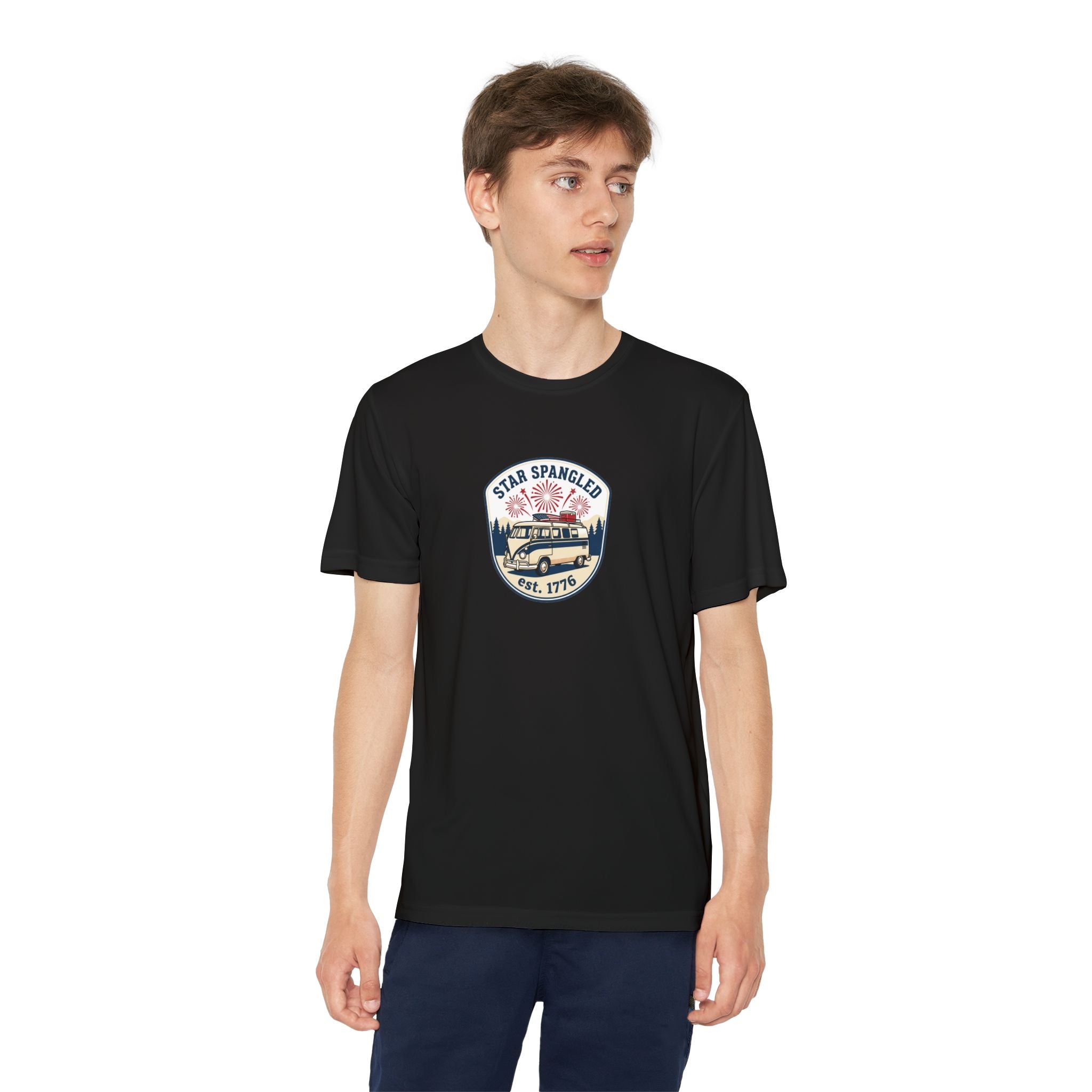 Youth Tee — 'Star Spangled' Classic Camper Graphic