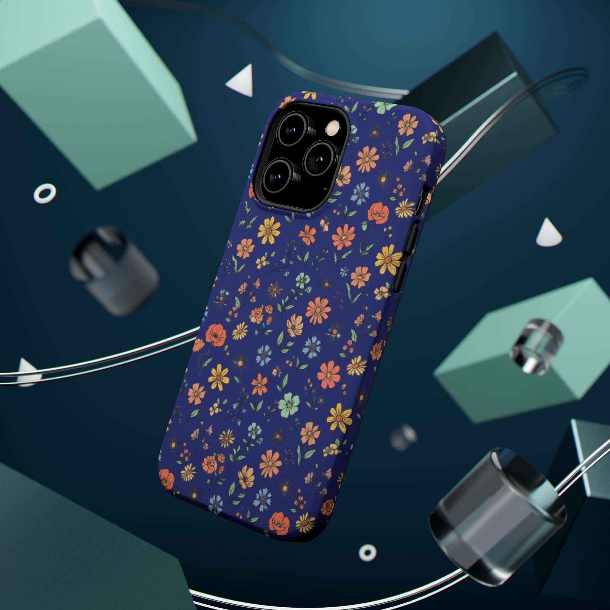 Floral All-Over Seasonal Print Phone Case — Magnetic Impact-Resistant