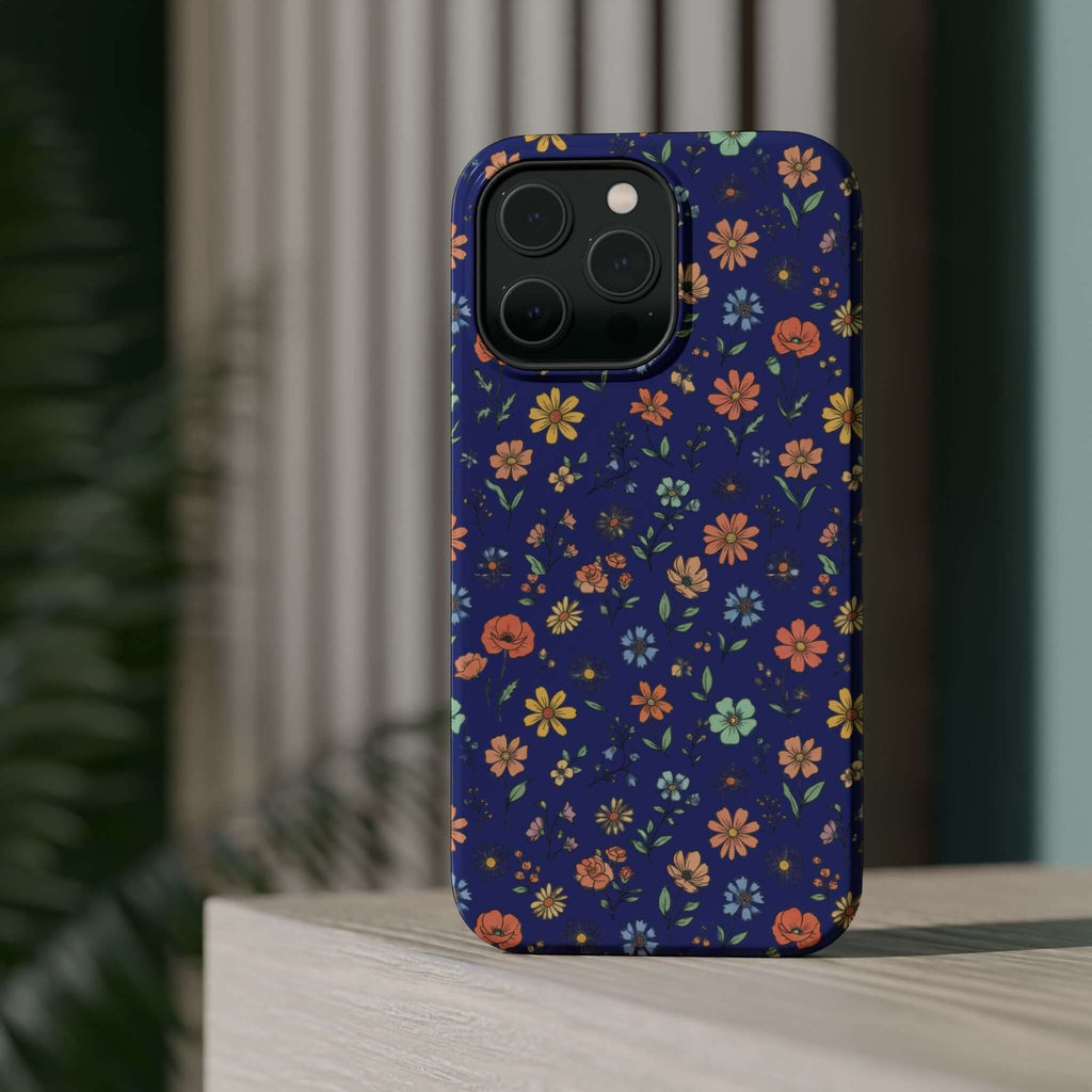 Floral All-Over Seasonal Print Phone Case — Magnetic Impact-Resistant