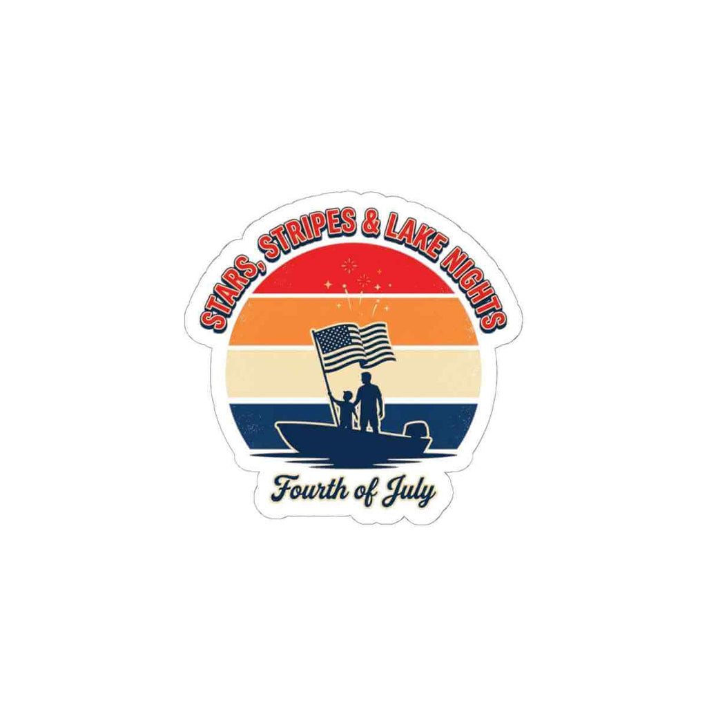 Stars & Stripes Lake Nights Sticker | 4th of July, vintage Americana
