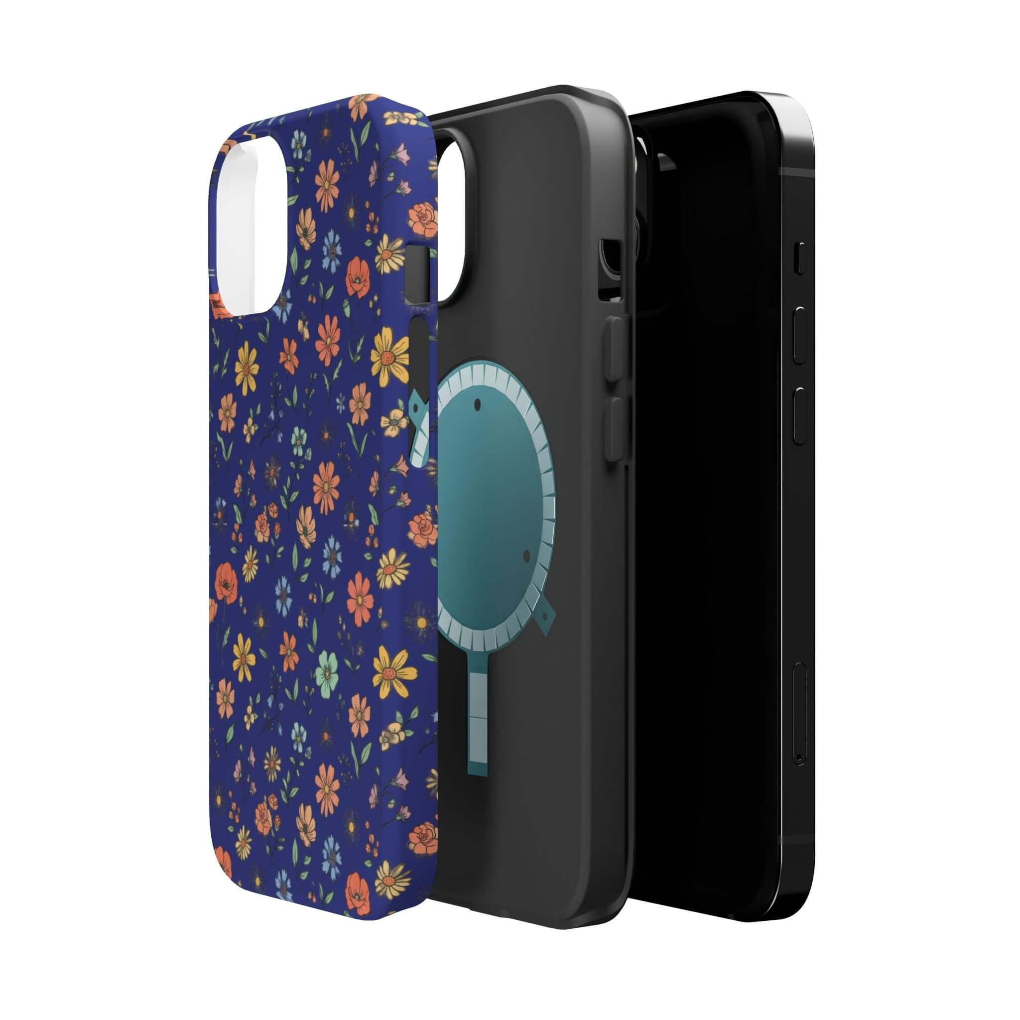 Floral All-Over Seasonal Print Phone Case — Magnetic Impact-Resistant