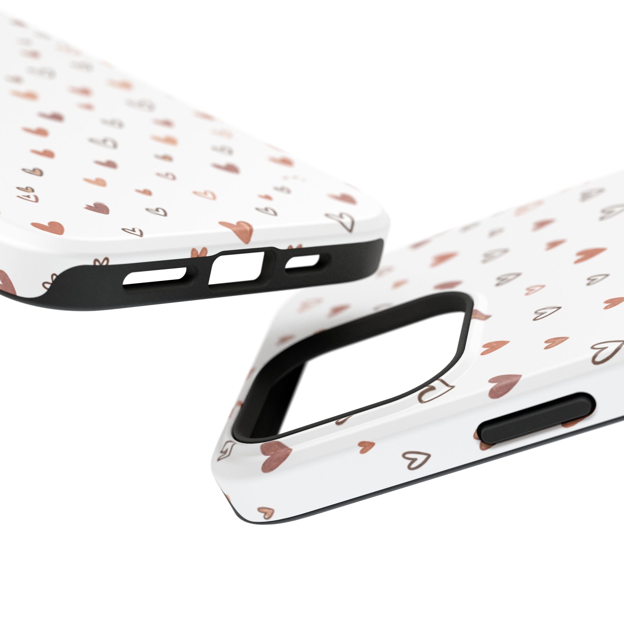 Heart Doodle Impact-Resistant Phone Case — Cute Neutral Tiny Hearts Design