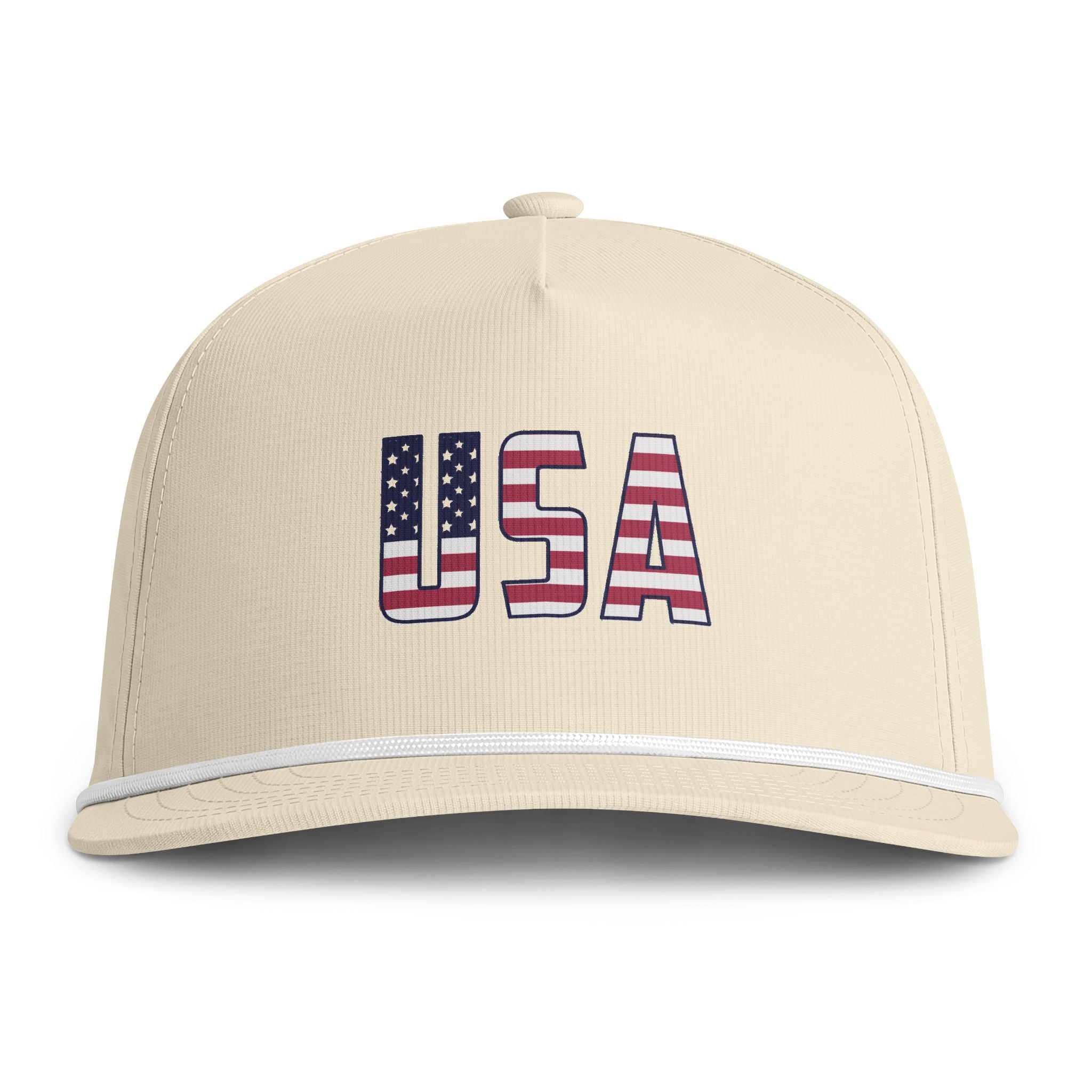 USA Rope Cap — Embroidered American Flag Baseball Hat Printify