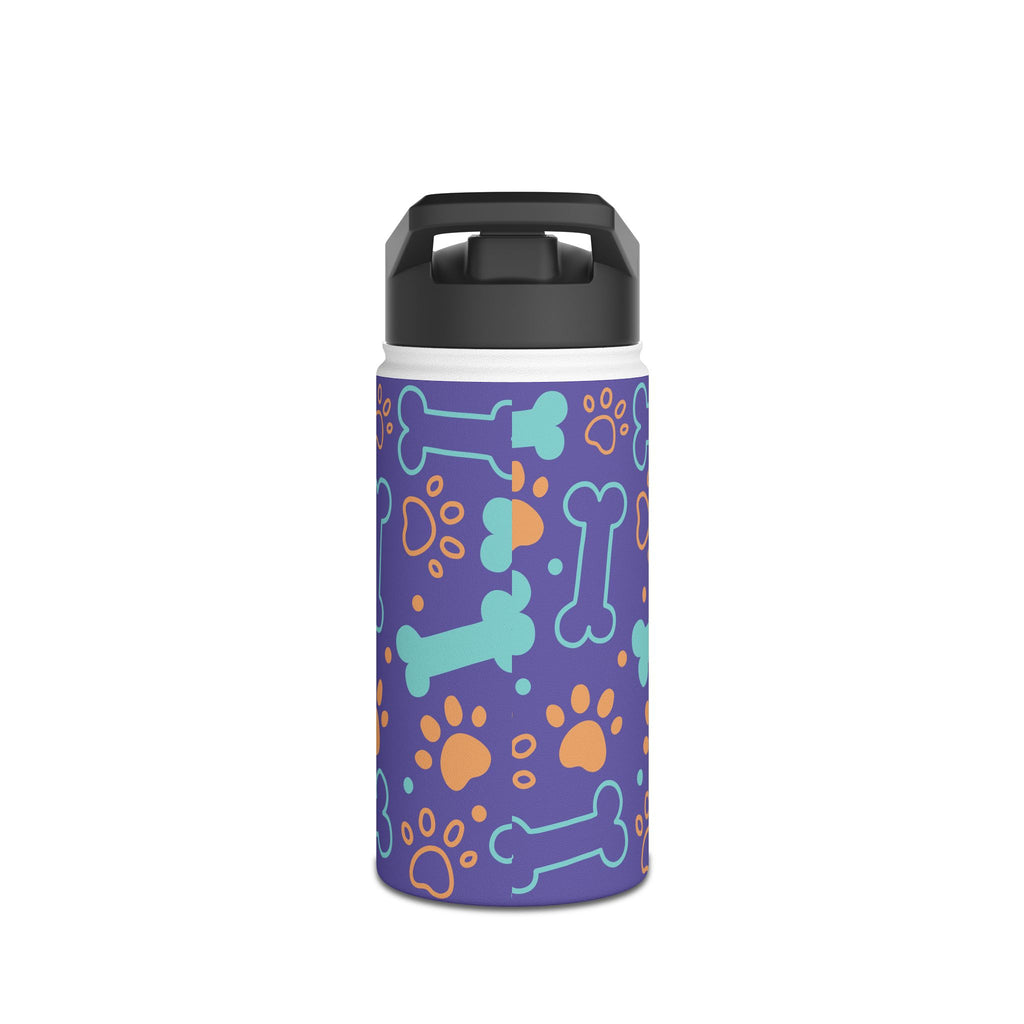 Dog Bone Paw Print Stainless Steel Water Bottle — Cute Pet Lover Insulated Bottle Printify