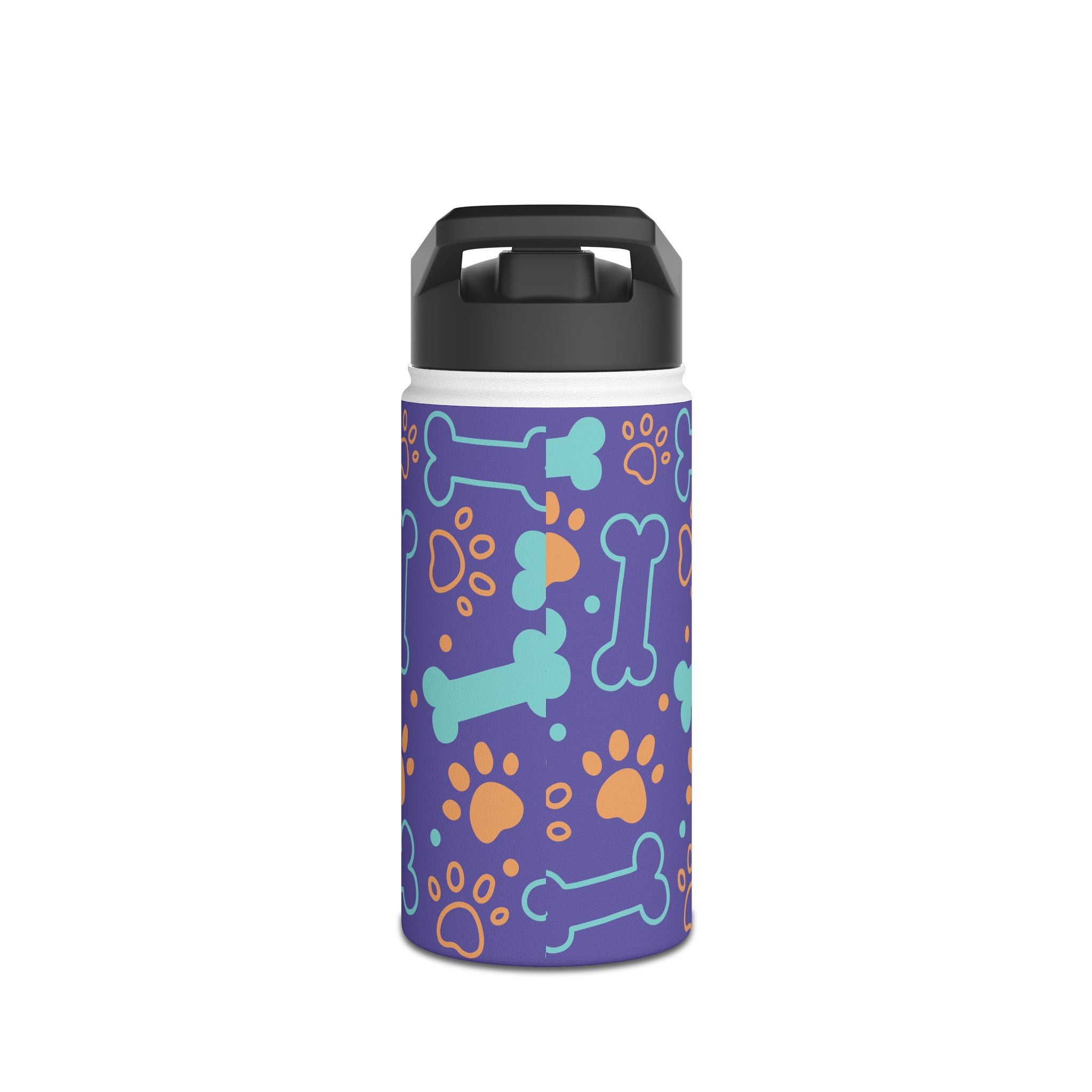 Dog Bone Paw Print Stainless Steel Water Bottle — Cute Pet Lover Insulated Bottle Printify