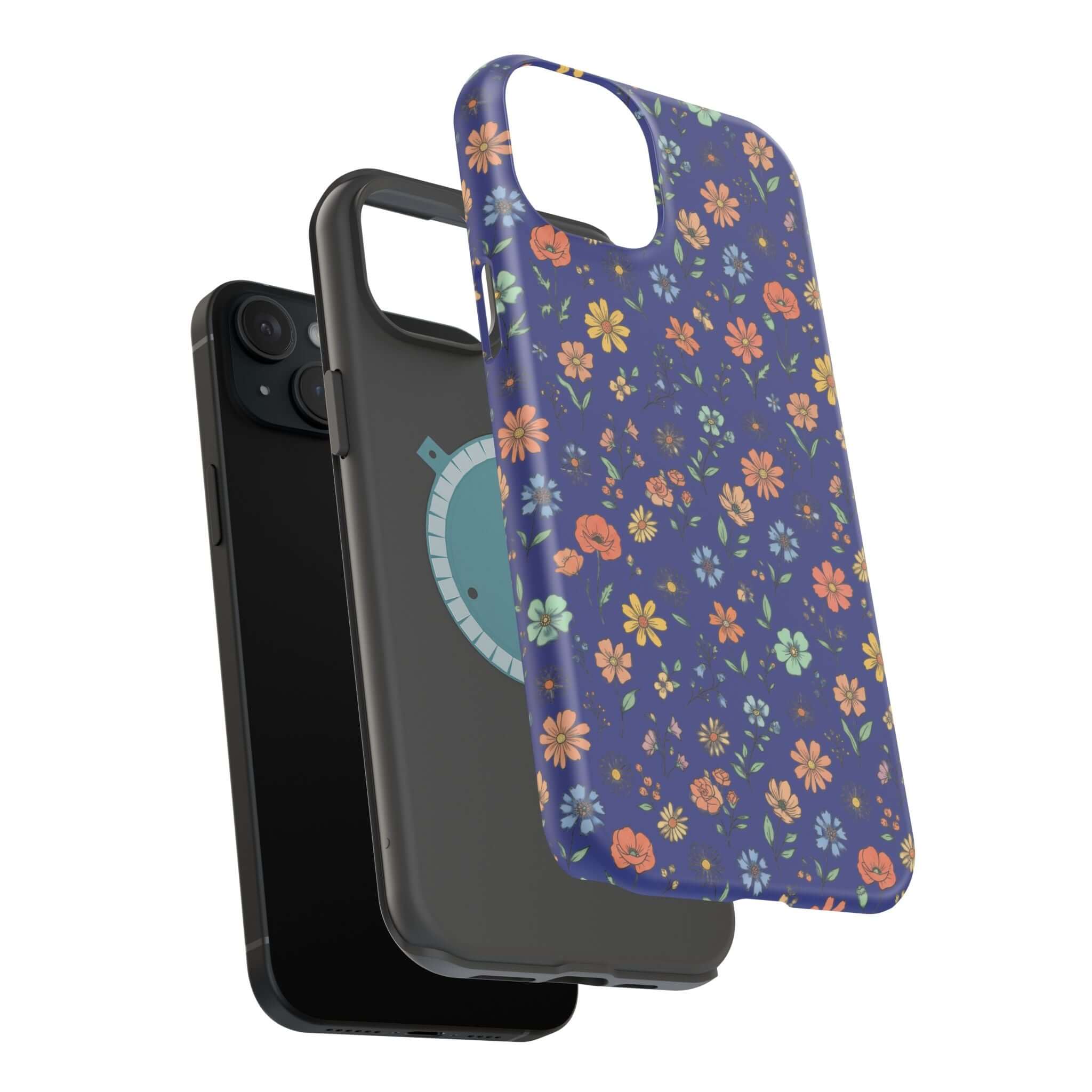 Floral All-Over Seasonal Print Phone Case — Magnetic Impact-Resistant