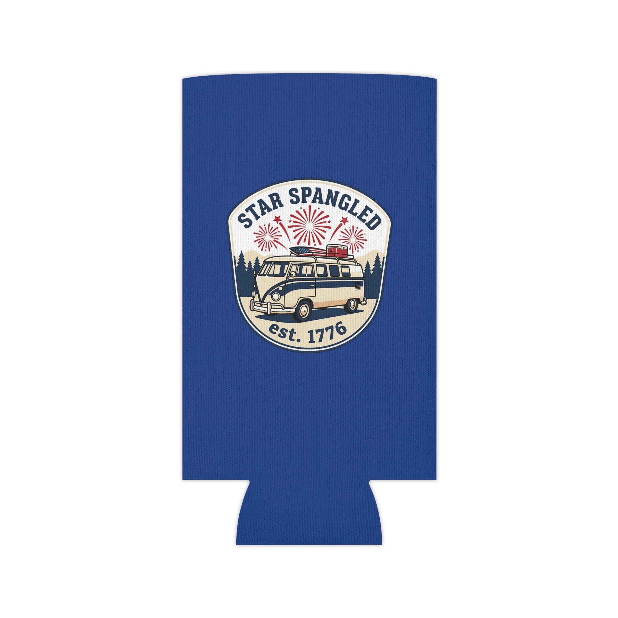 Star Spangled Van Can koozie— Patriotic 1776 RV Beer Cooler