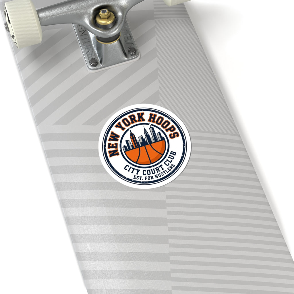 New York Hoops Varsity Sticker | City Basketball, Retro Block Letters