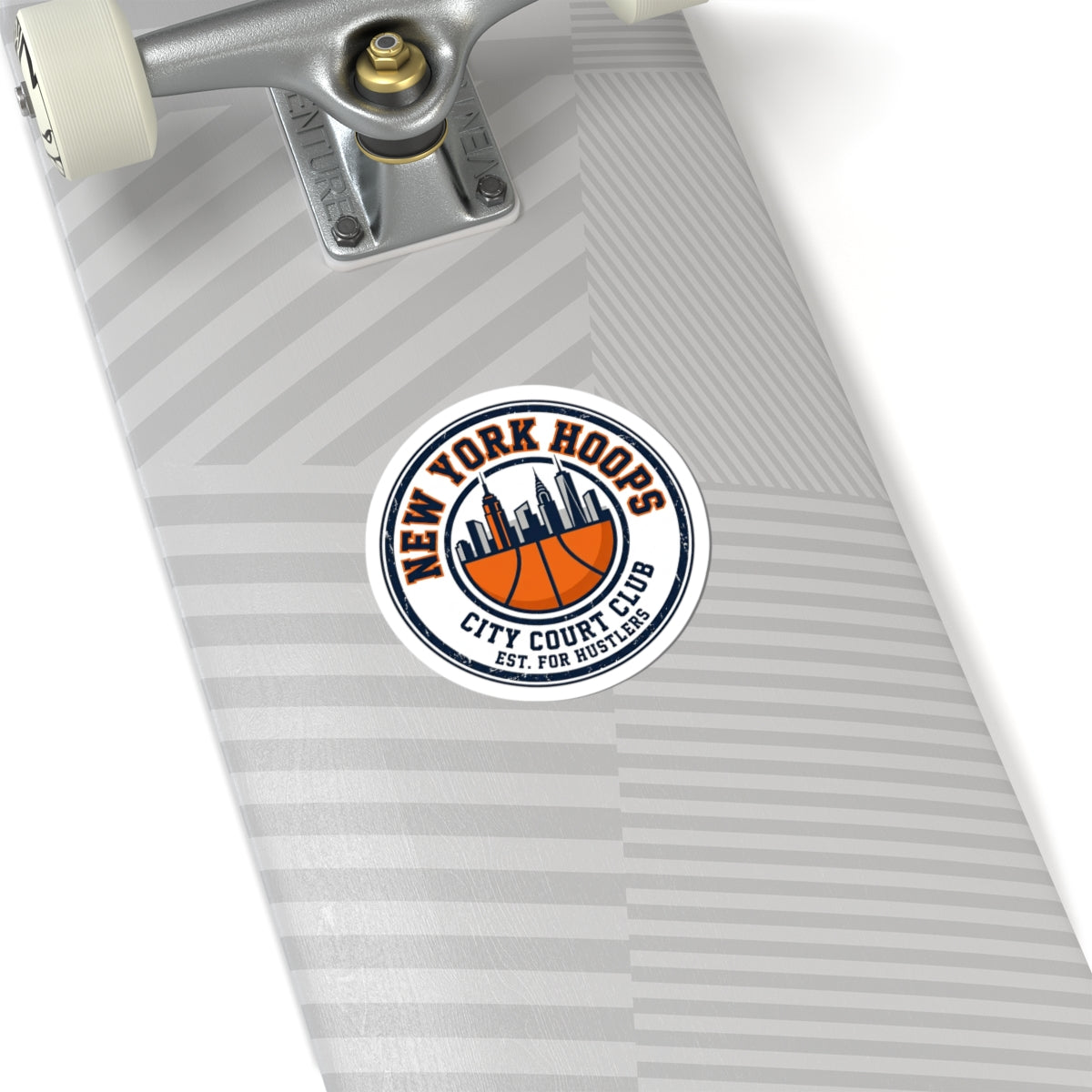 New York Hoops Varsity Sticker | City Basketball, Retro Block Letters