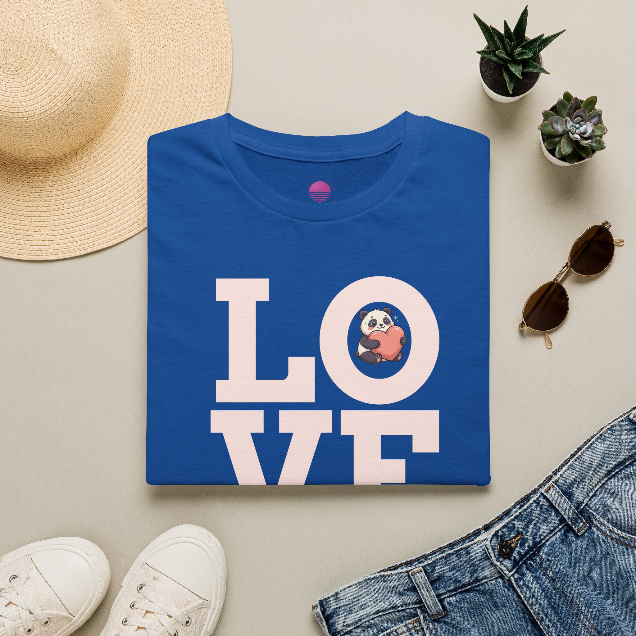 Love Panda T-Shirt — Cute Panda Holding Heart Graphic Tee