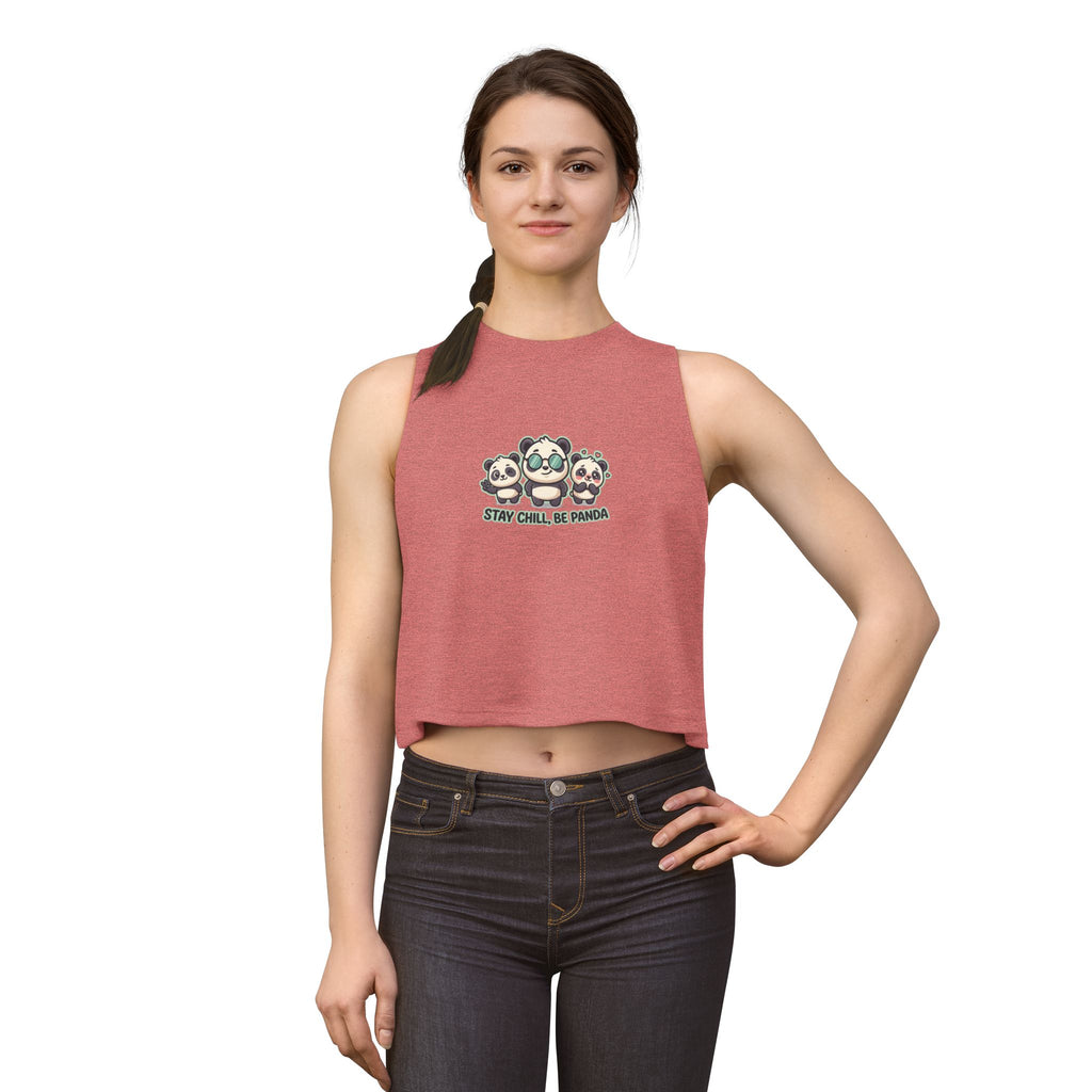 Stay Chill Be Panda Crop Top — Women's Cute Panda Graphic