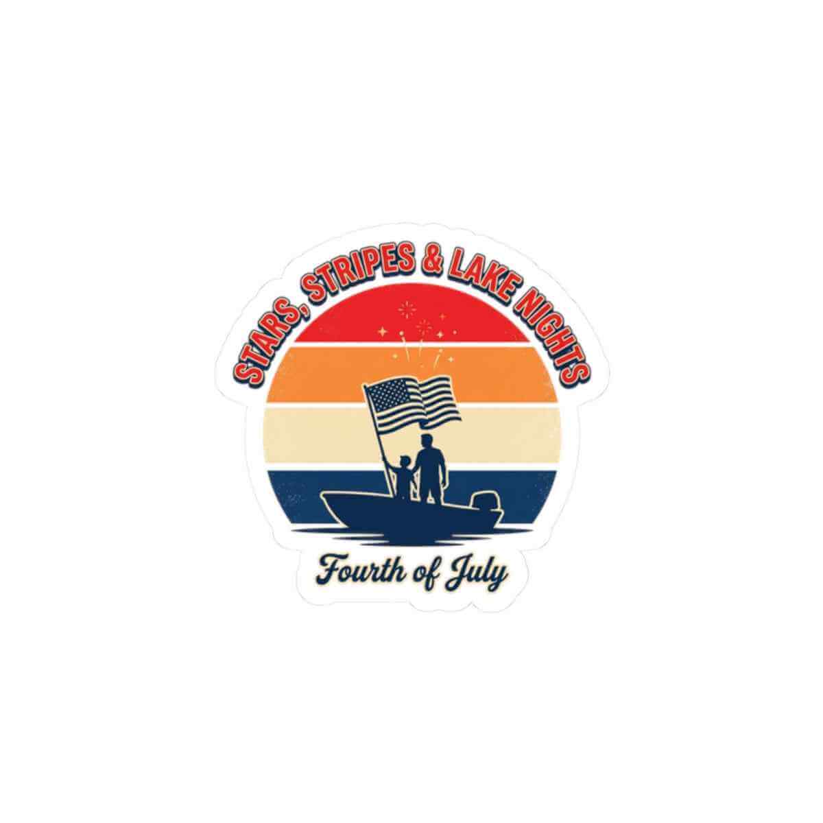 Stars & Stripes Lake Nights Sticker | 4th of July, vintage Americana