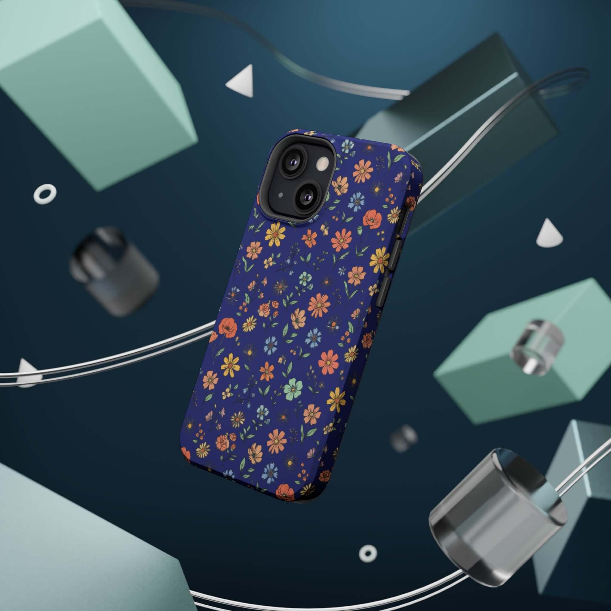 Floral All-Over Seasonal Print Phone Case — Magnetic Impact-Resistant