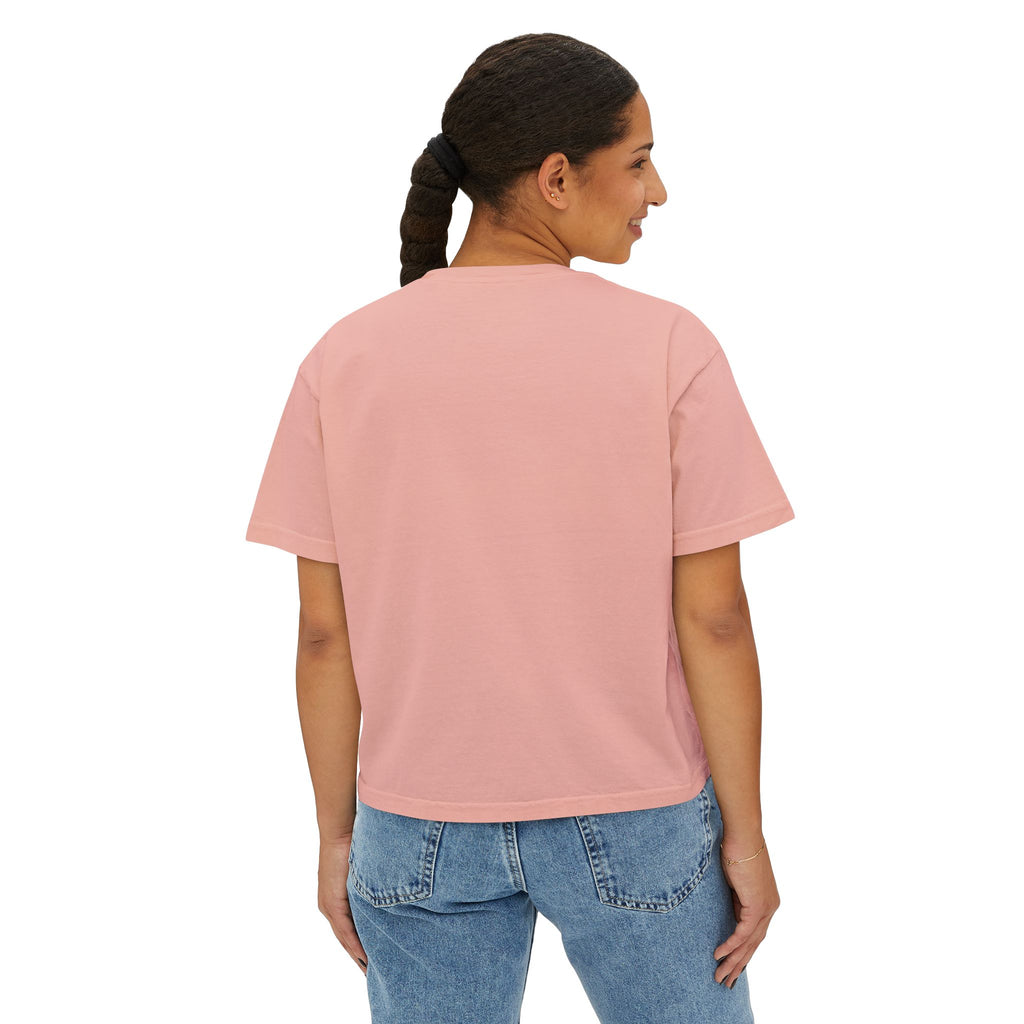 Cute Cosmic Cat Boxy Tee — Women's Graphic T-Shirt