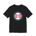 Patriotic Starburst Tee — Red, White & Blue Round Emblem T-Shirt