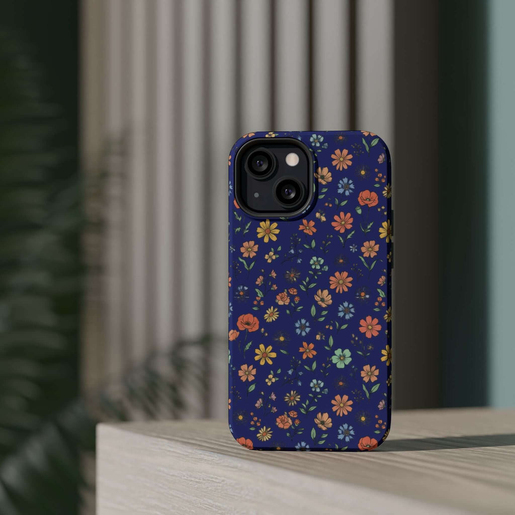 Floral All-Over Seasonal Print Phone Case — Magnetic Impact-Resistant