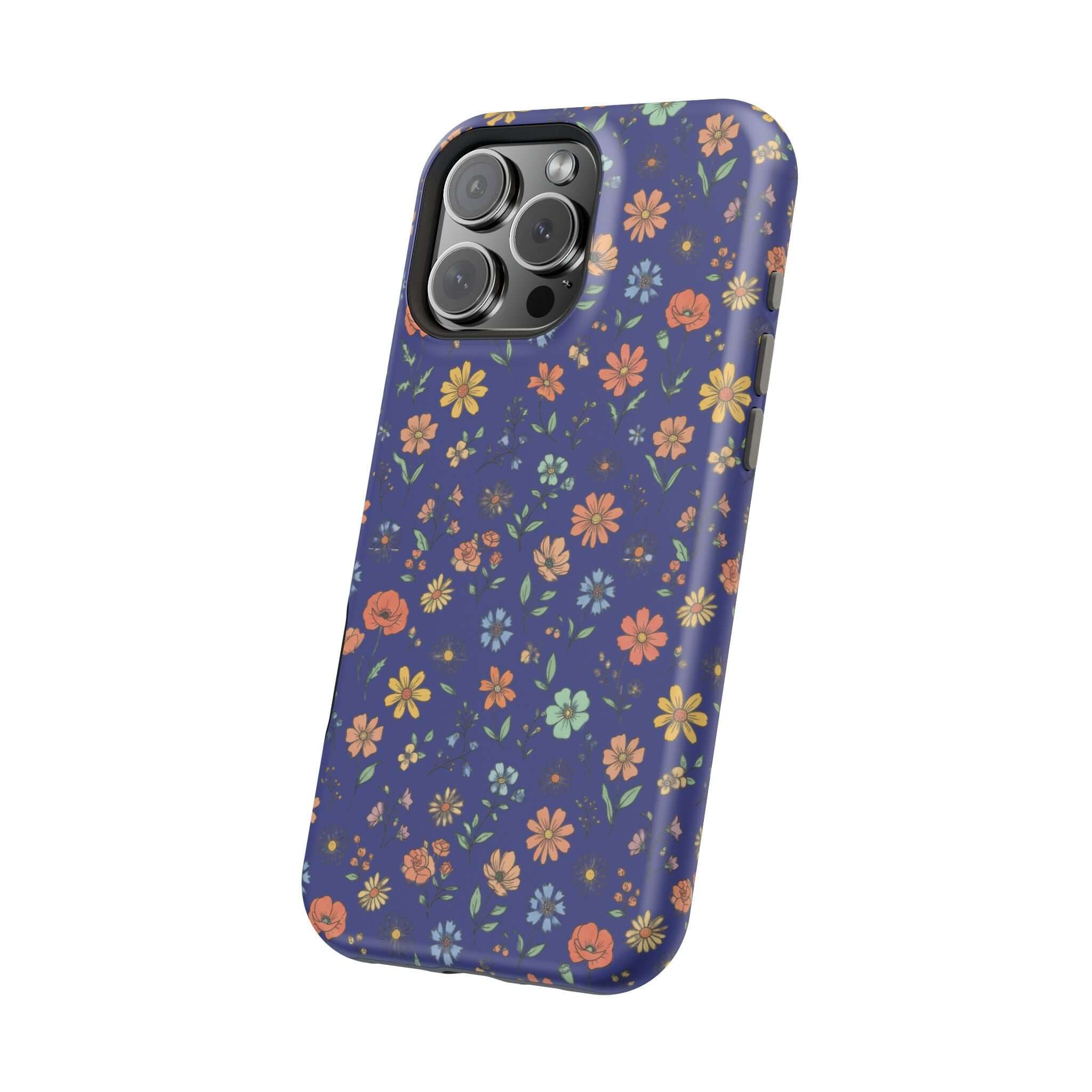 Floral All-Over Seasonal Print Phone Case — Magnetic Impact-Resistant