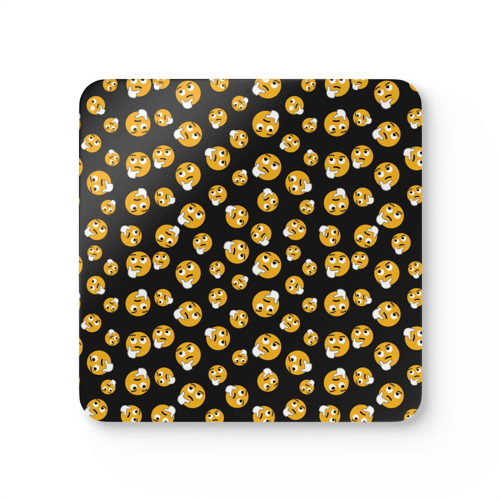 Funny Face Emoji Corkwood Coaster Set