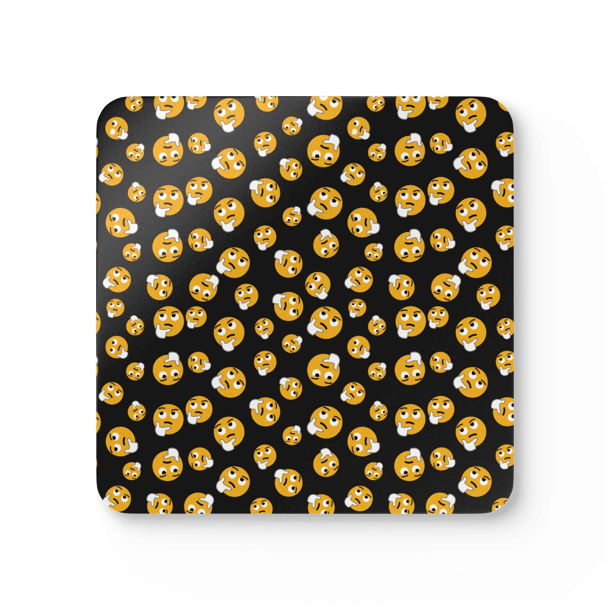 Funny Face Emoji Corkwood Coaster Set