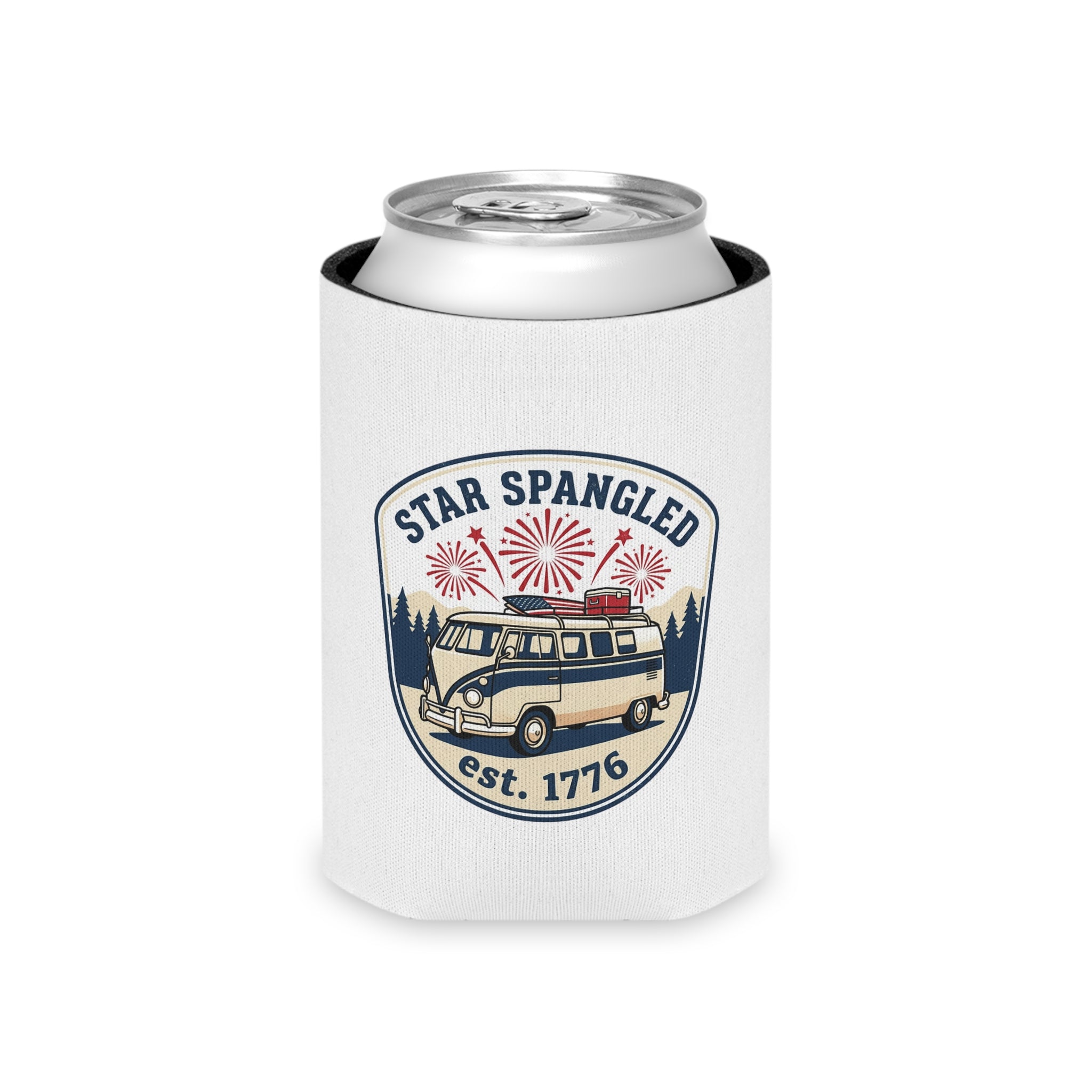 Star Spangled Van Can koozie — Patriotic 1776 RV Beer Cooler