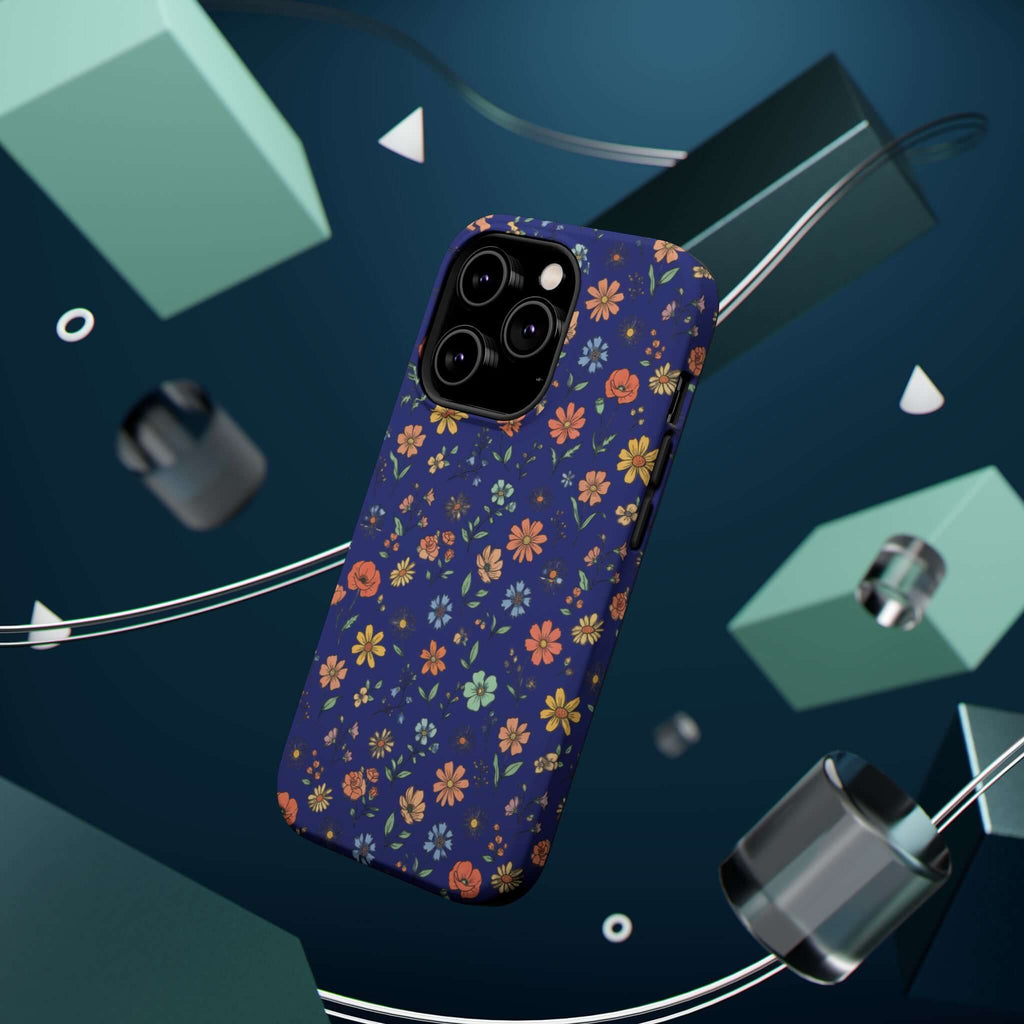 Floral All-Over Seasonal Print Phone Case — Magnetic Impact-Resistant