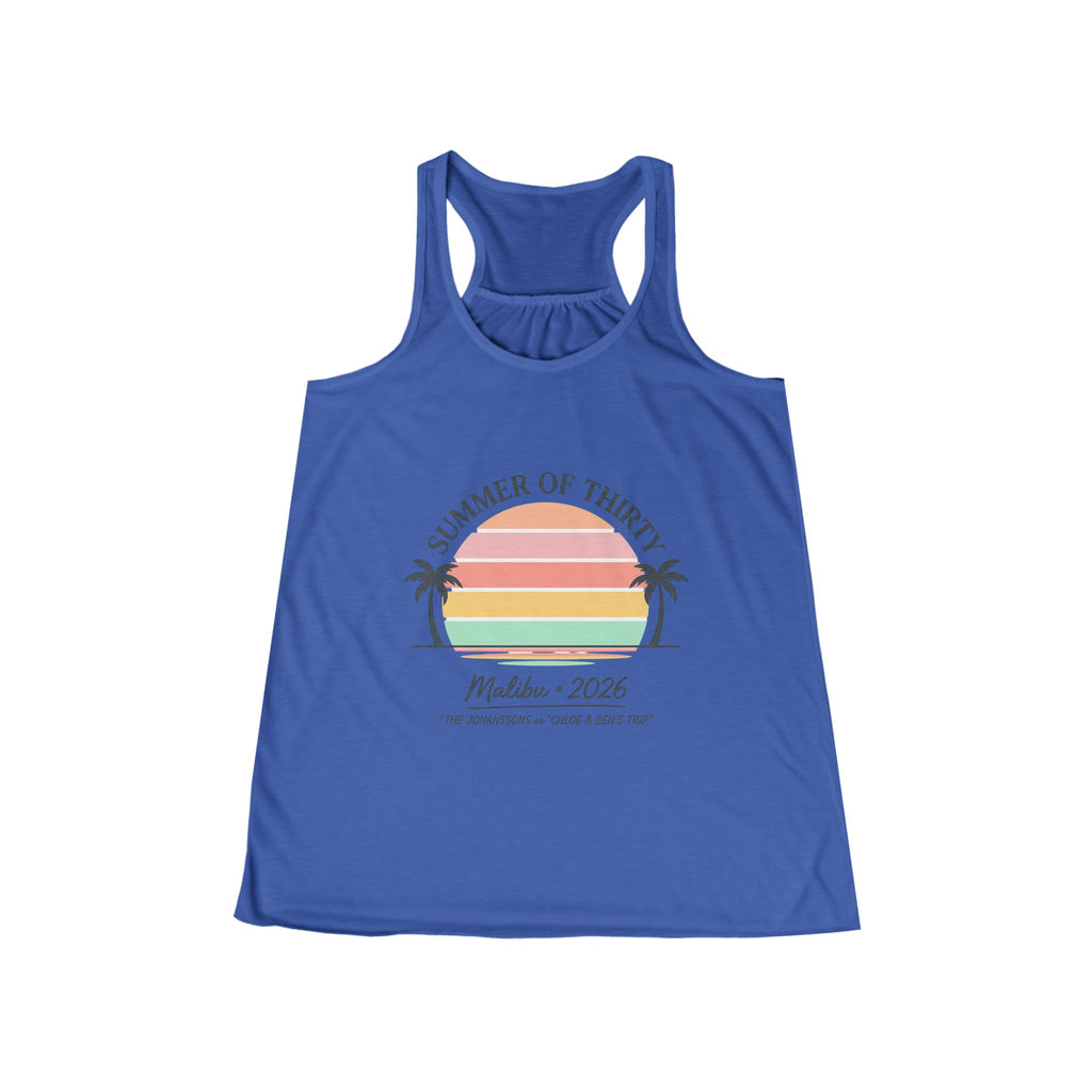 Summer of Thirty Racerback Tank - Malibu 2026 Sunset Beach Top