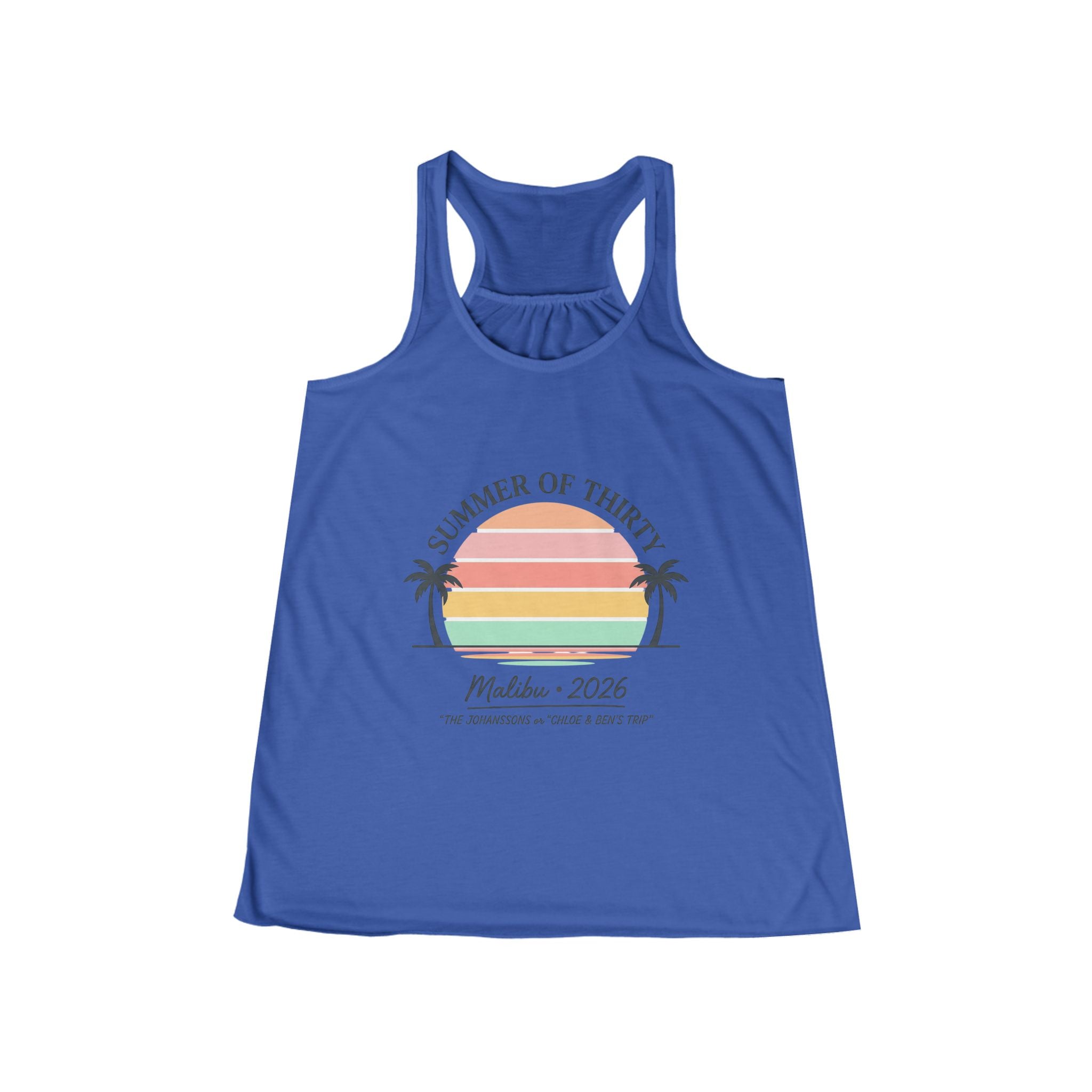 Summer of Thirty Racerback Tank - Malibu 2026 Sunset Beach Top