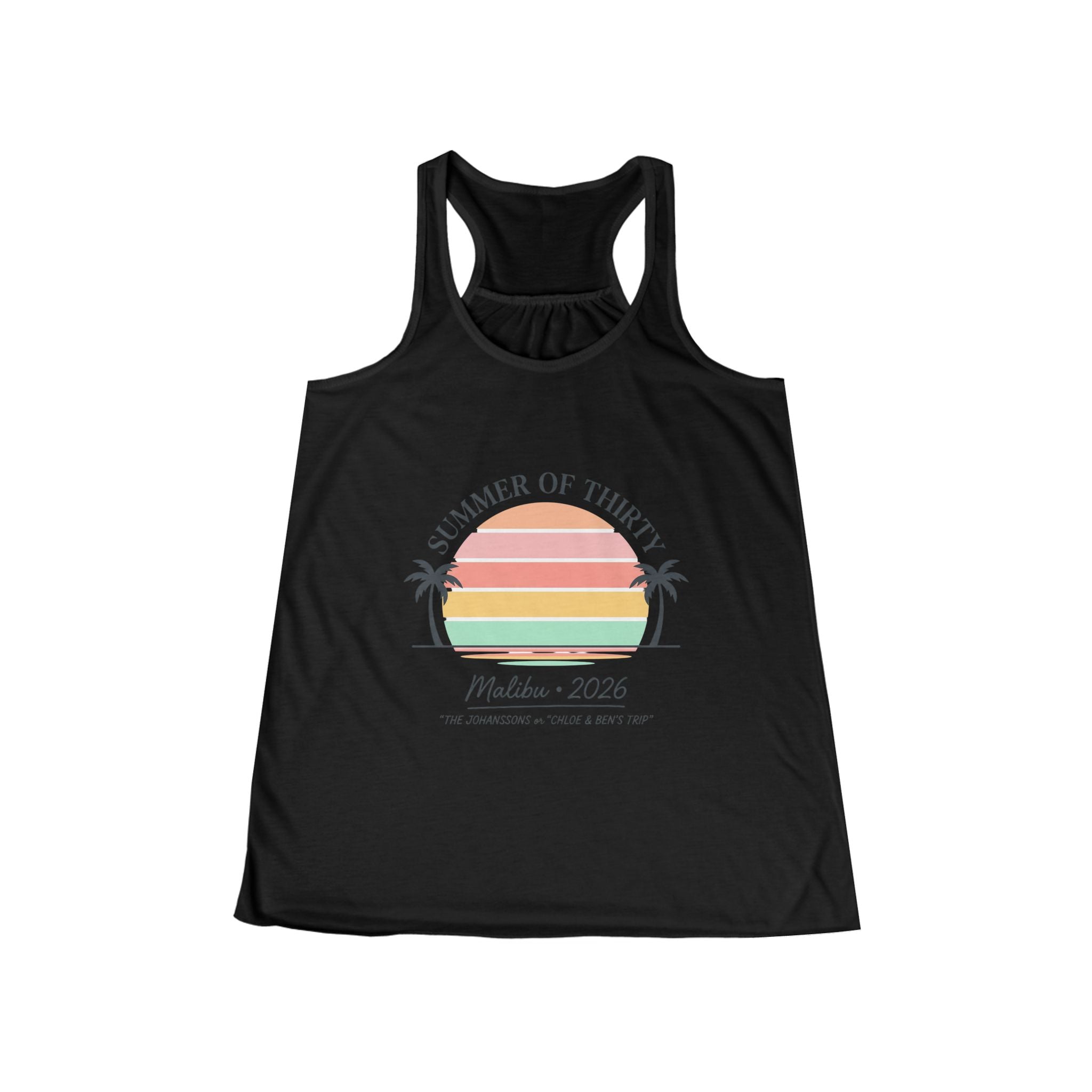 Summer of Thirty Racerback Tank - Malibu 2026 Sunset Beach Top