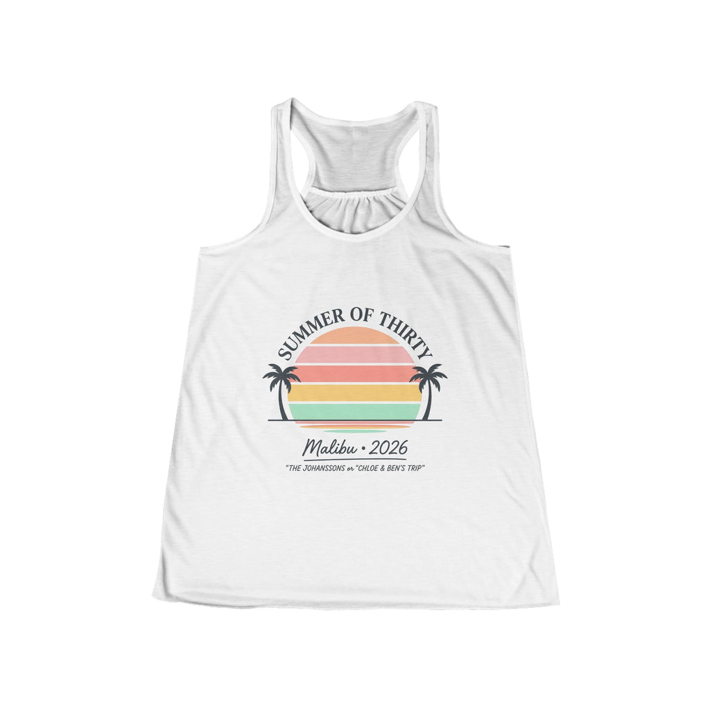 Summer of Thirty Racerback Tank - Malibu 2026 Sunset Beach Top
