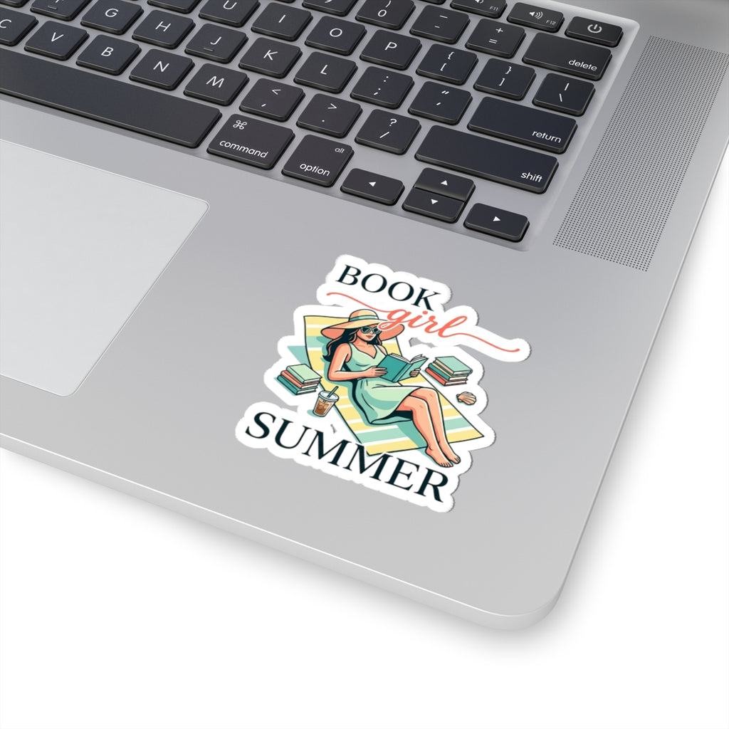 Book Girl Summer Sticker — Literary Aesthetic Kiss-Cut Sticker