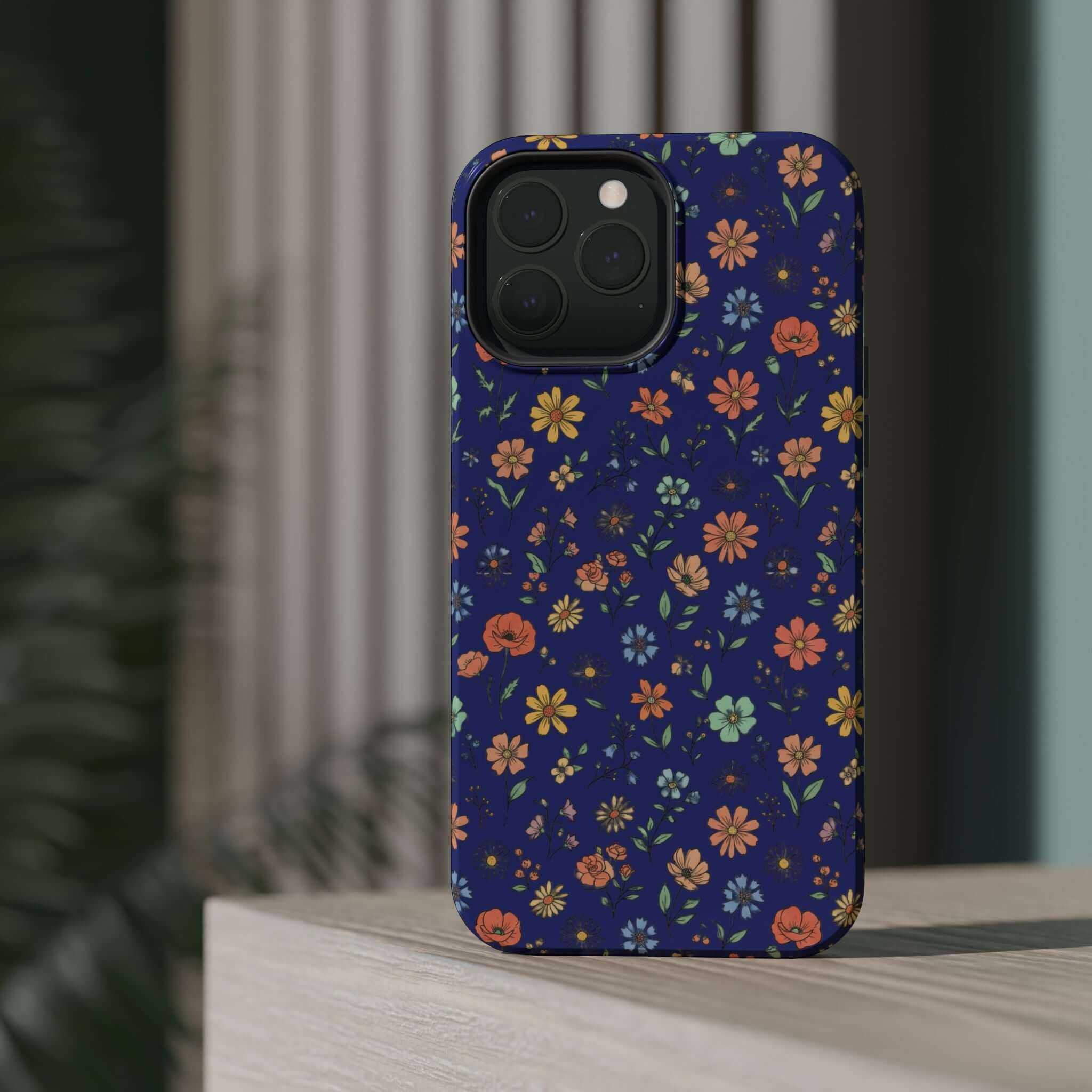Floral All-Over Seasonal Print Phone Case — Magnetic Impact-Resistant