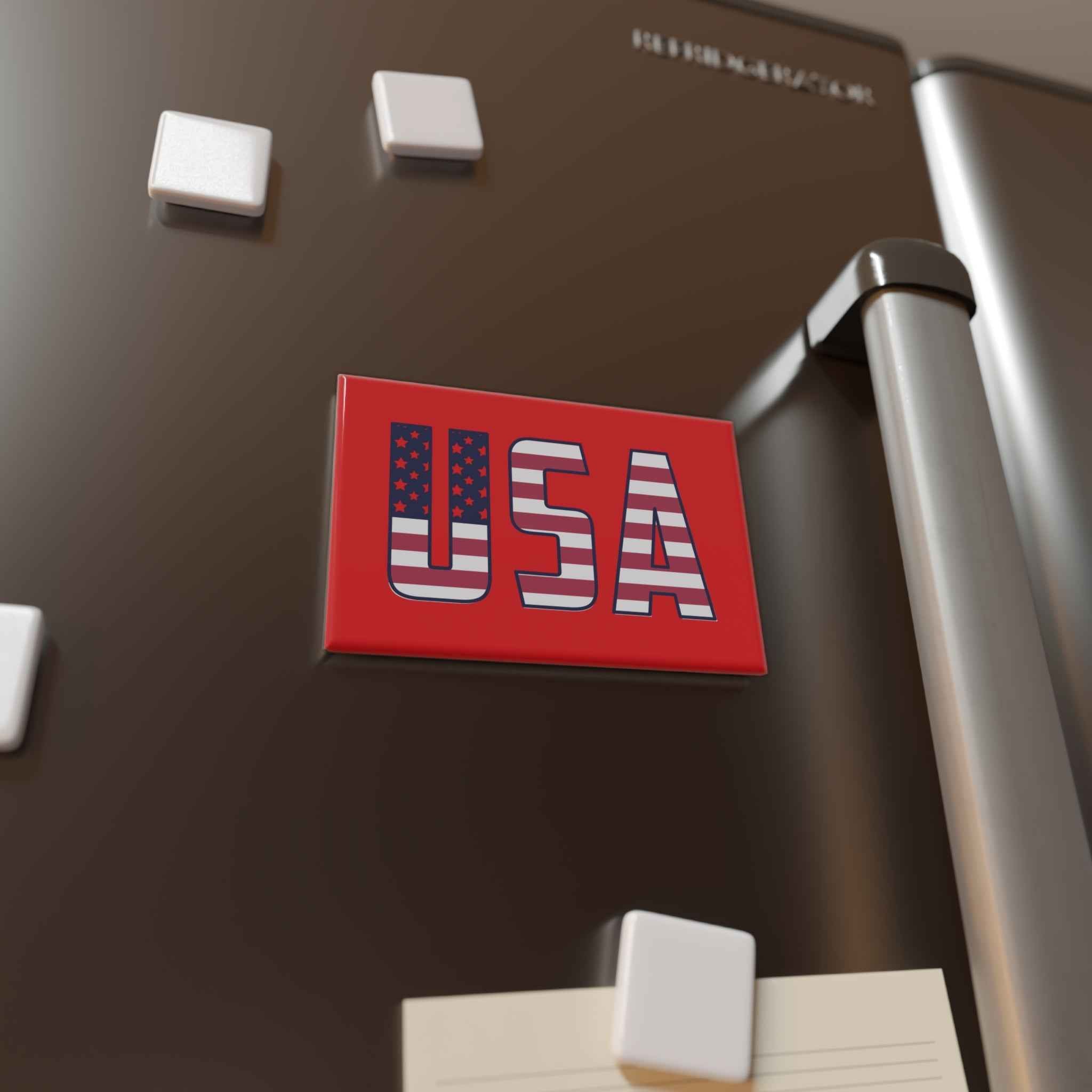 USA Flag Rectangle Magnet — Patriotic Red Fridge Magnet for 4th of July & Veterans Day