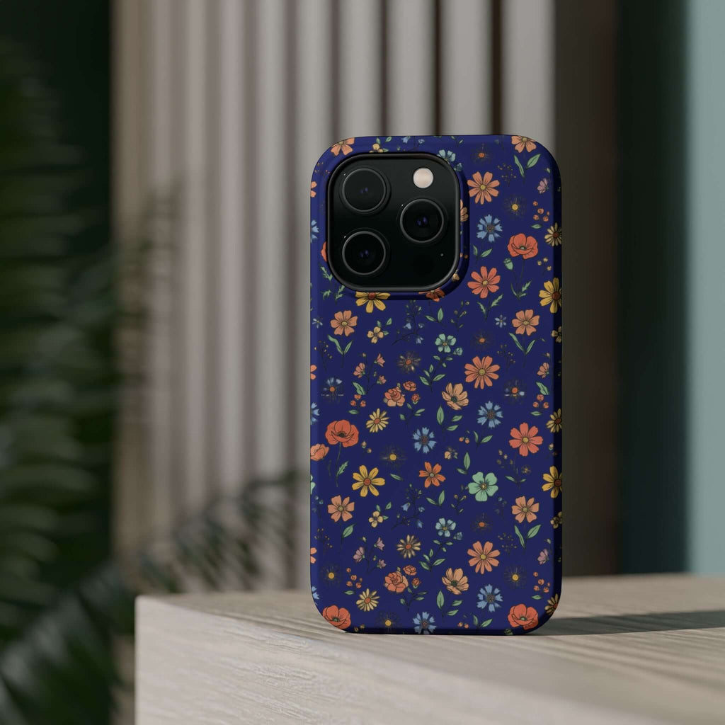 Floral All-Over Seasonal Print Phone Case — Magnetic Impact-Resistant