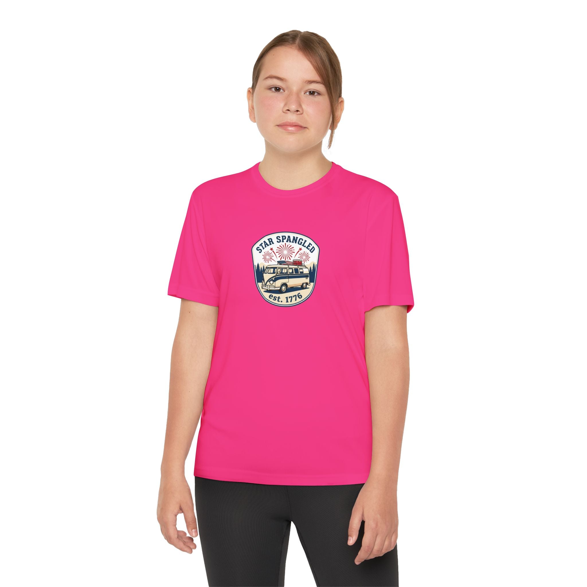 Youth Tee — 'Star Spangled' Classic Camper Graphic