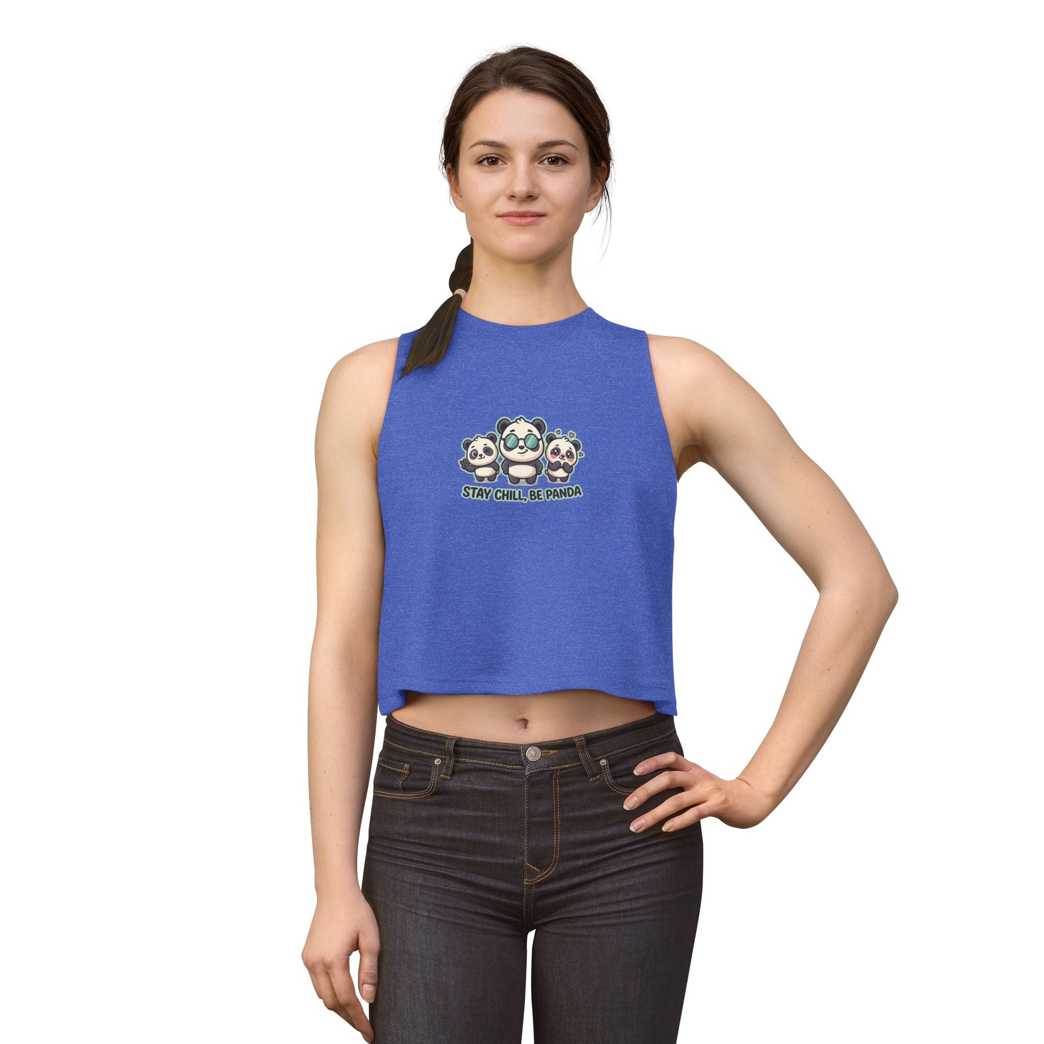 Stay Chill Be Panda Crop Top — Women's Cute Panda Graphic