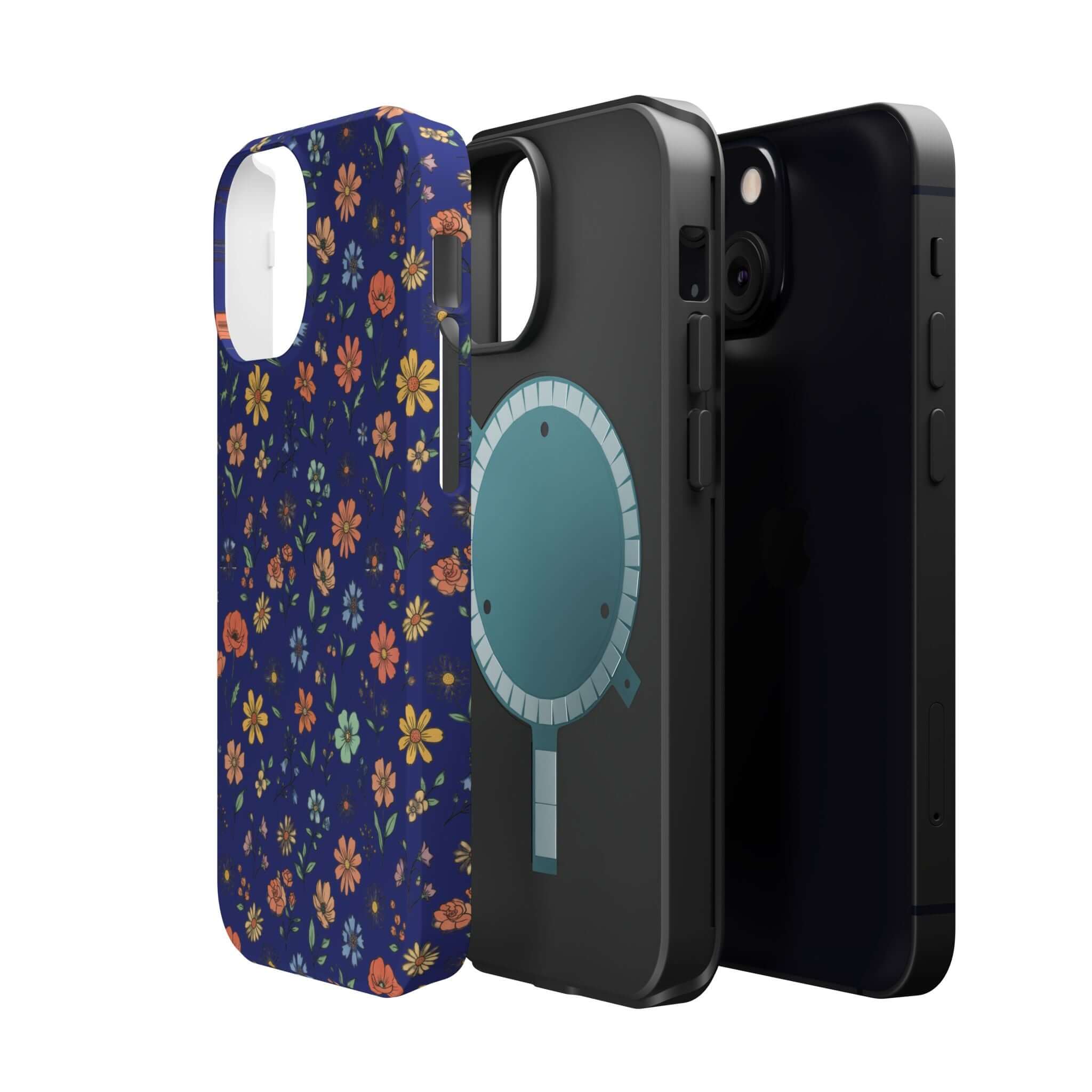 Floral All-Over Seasonal Print Phone Case — Magnetic Impact-Resistant