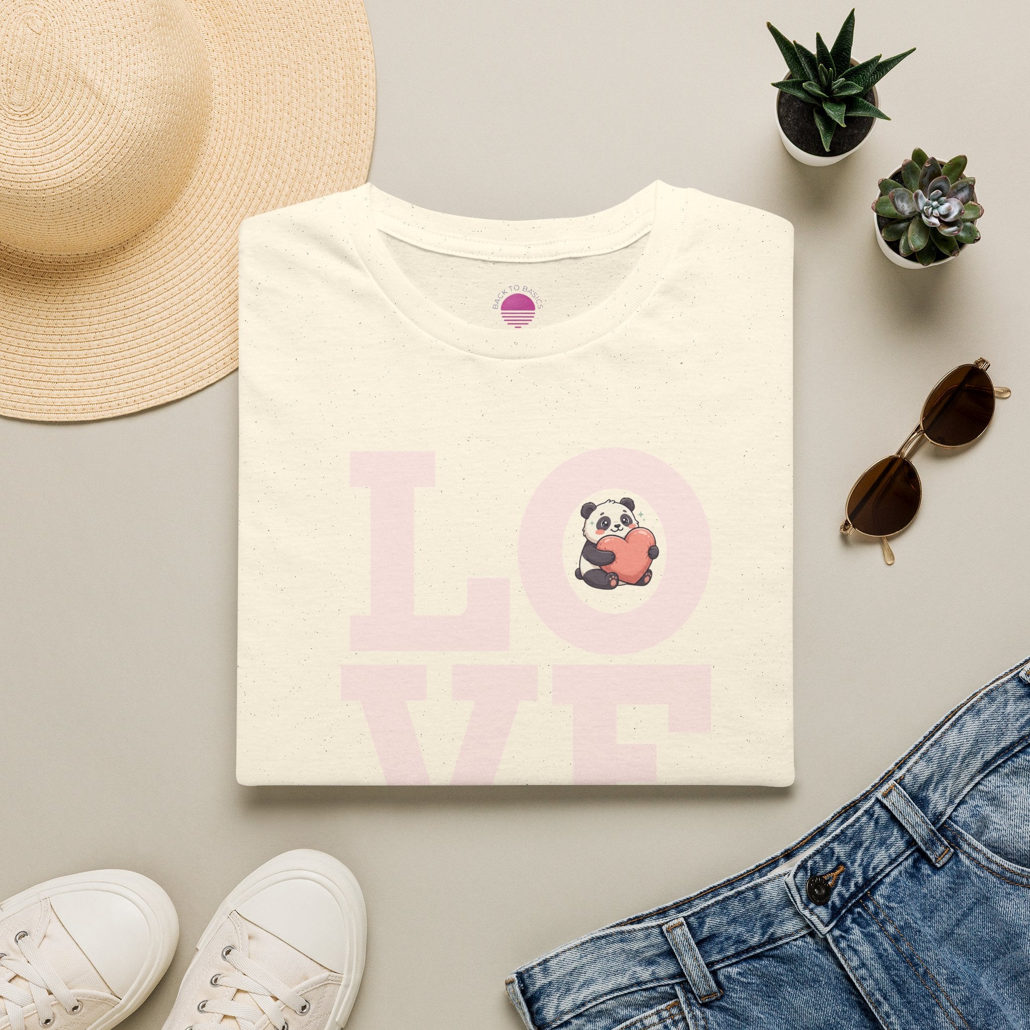 Love Panda T-Shirt — Cute Panda Holding Heart Graphic Tee