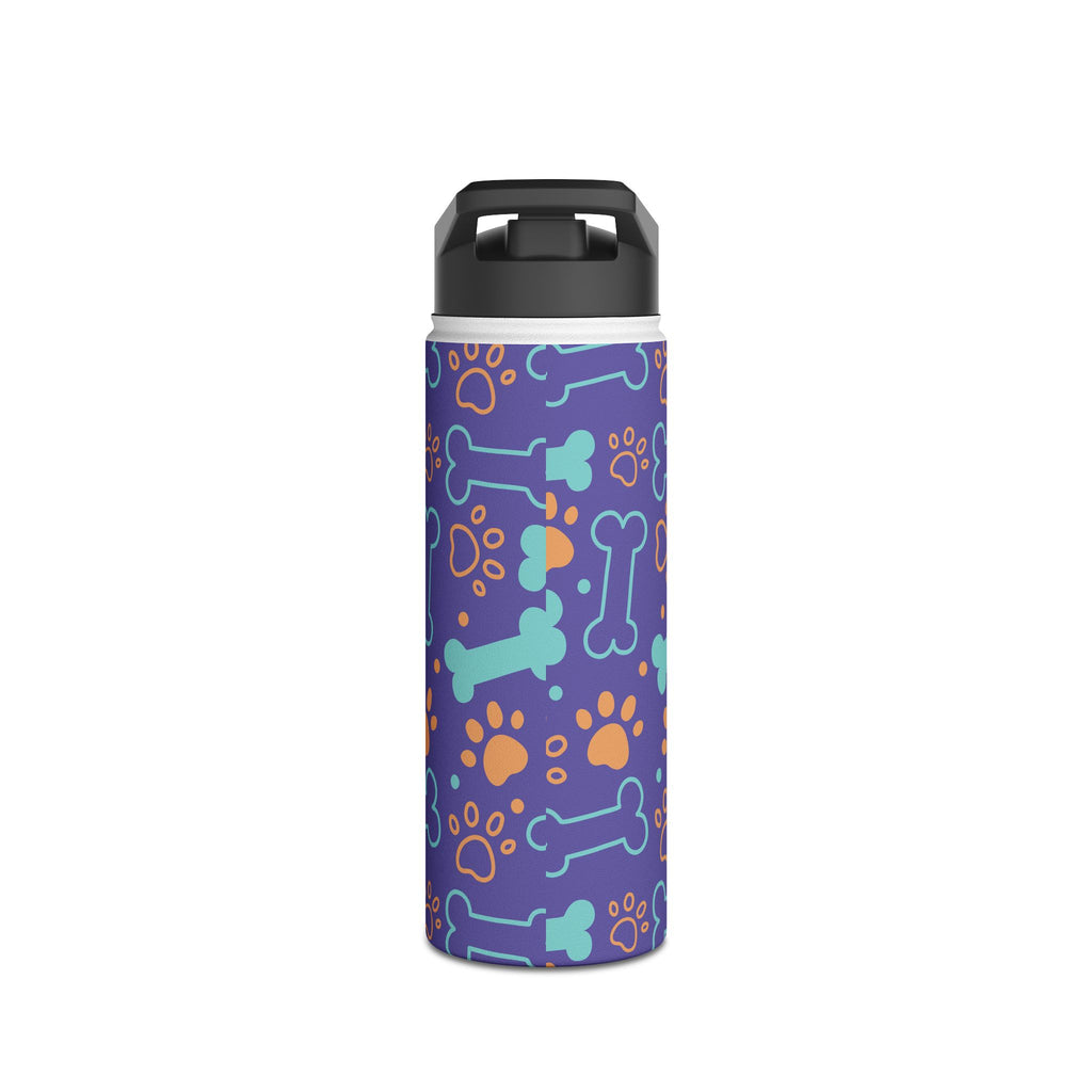 Dog Bone Paw Print Stainless Steel Water Bottle — Cute Pet Lover Insulated Bottle Printify