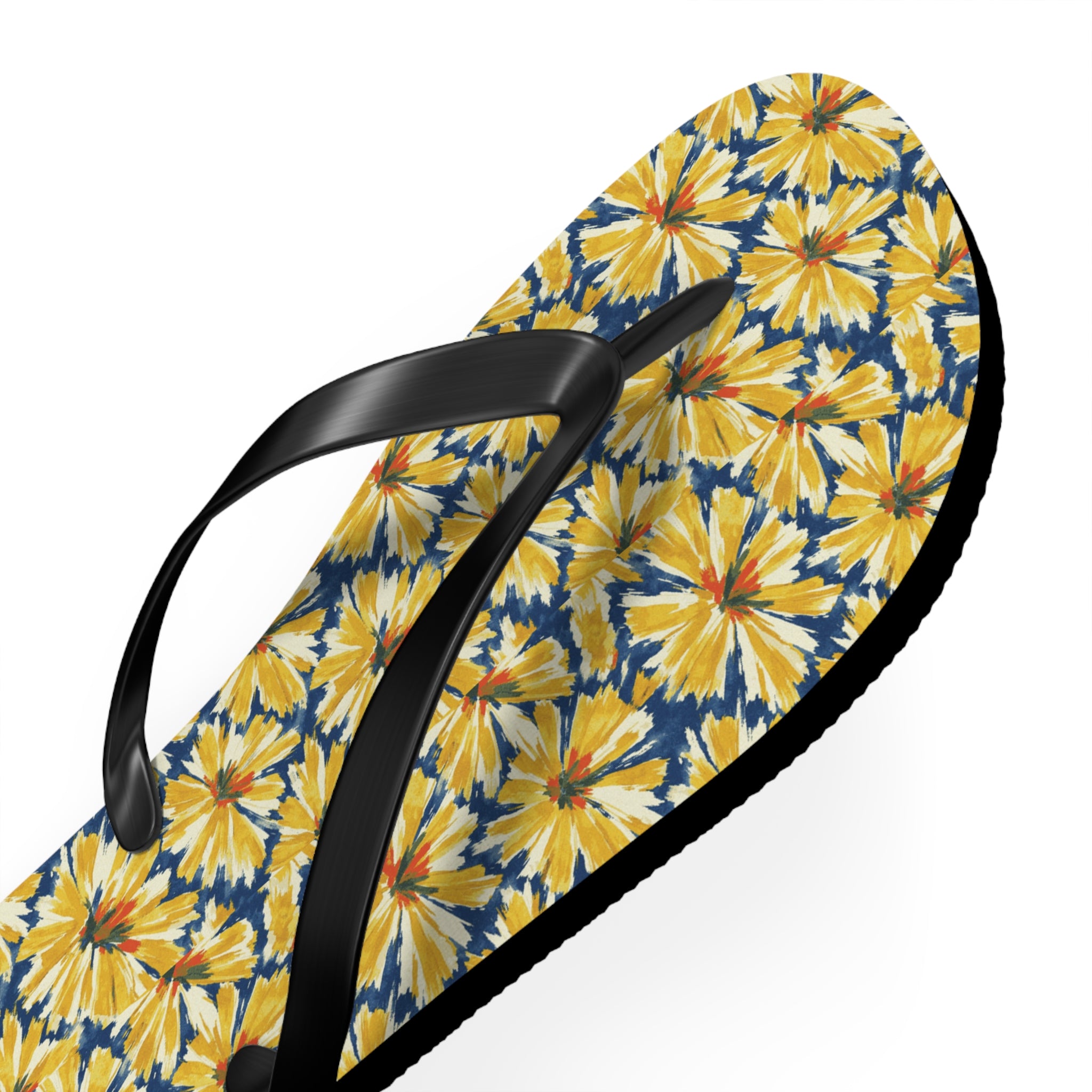 Yellow Daisy Flip Flops – Floral Beach Sandals Printify