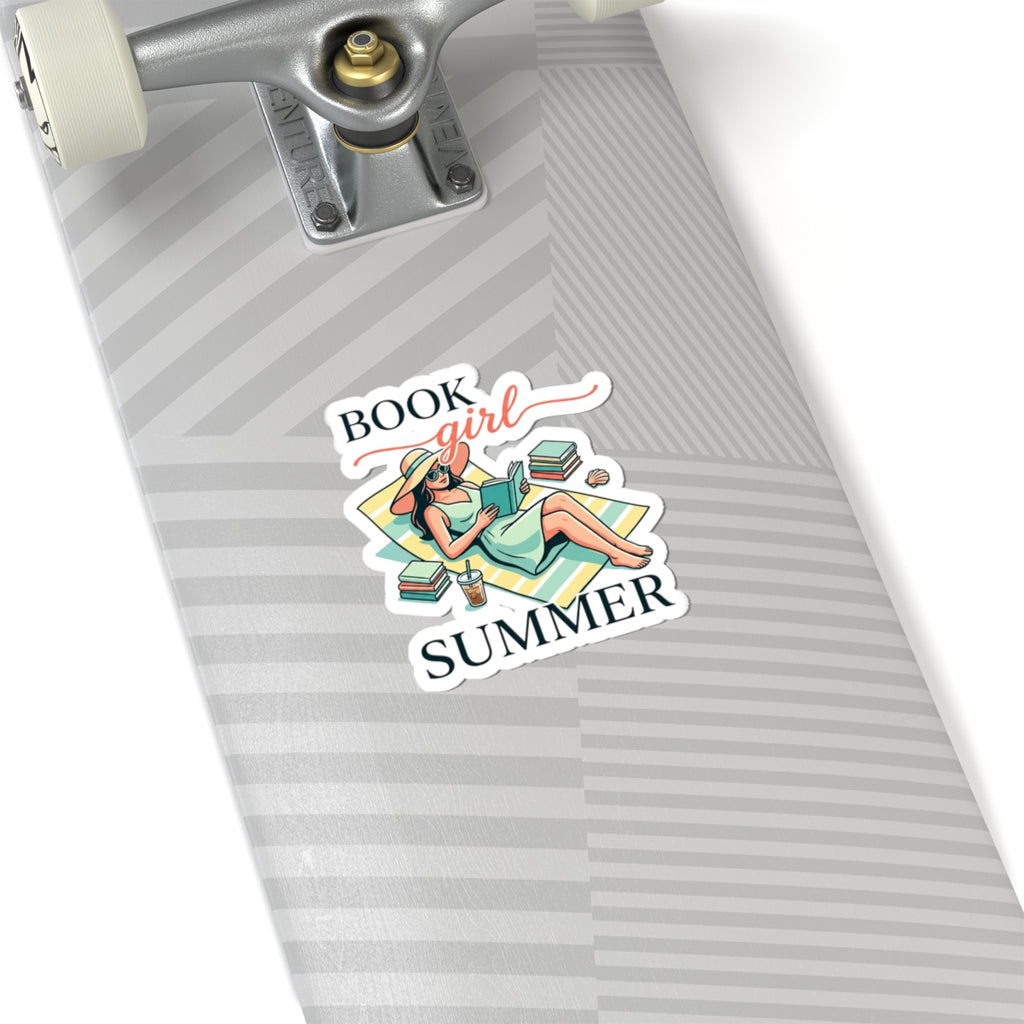 Book Girl Summer Sticker — Literary Aesthetic Kiss-Cut Sticker