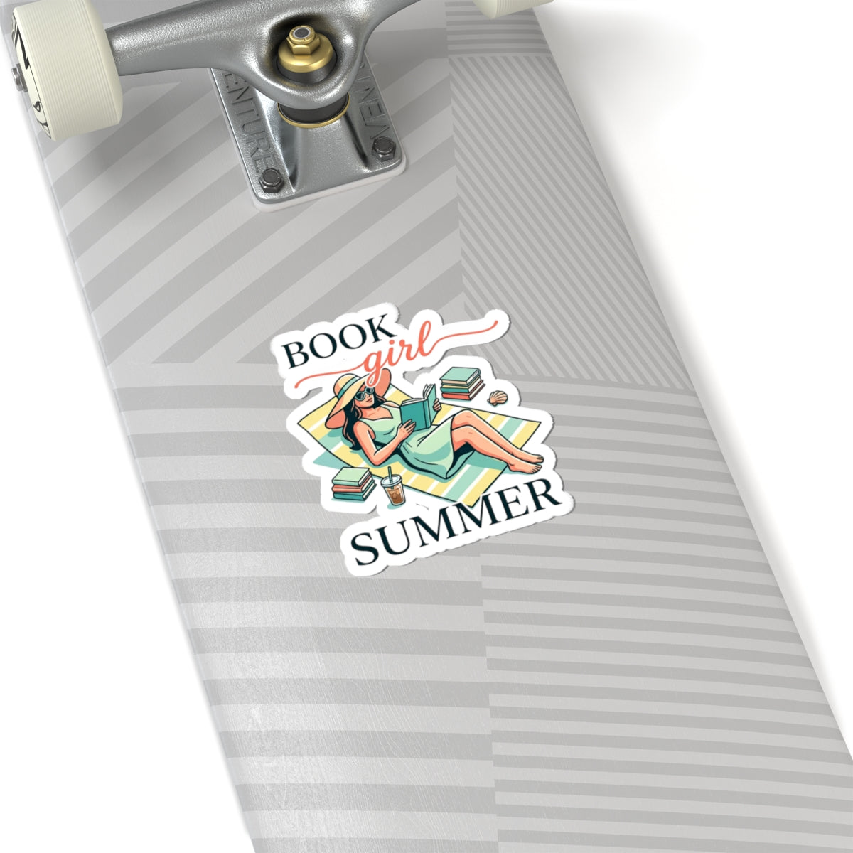 Book Girl Summer Sticker — Literary Aesthetic Kiss-Cut Sticker